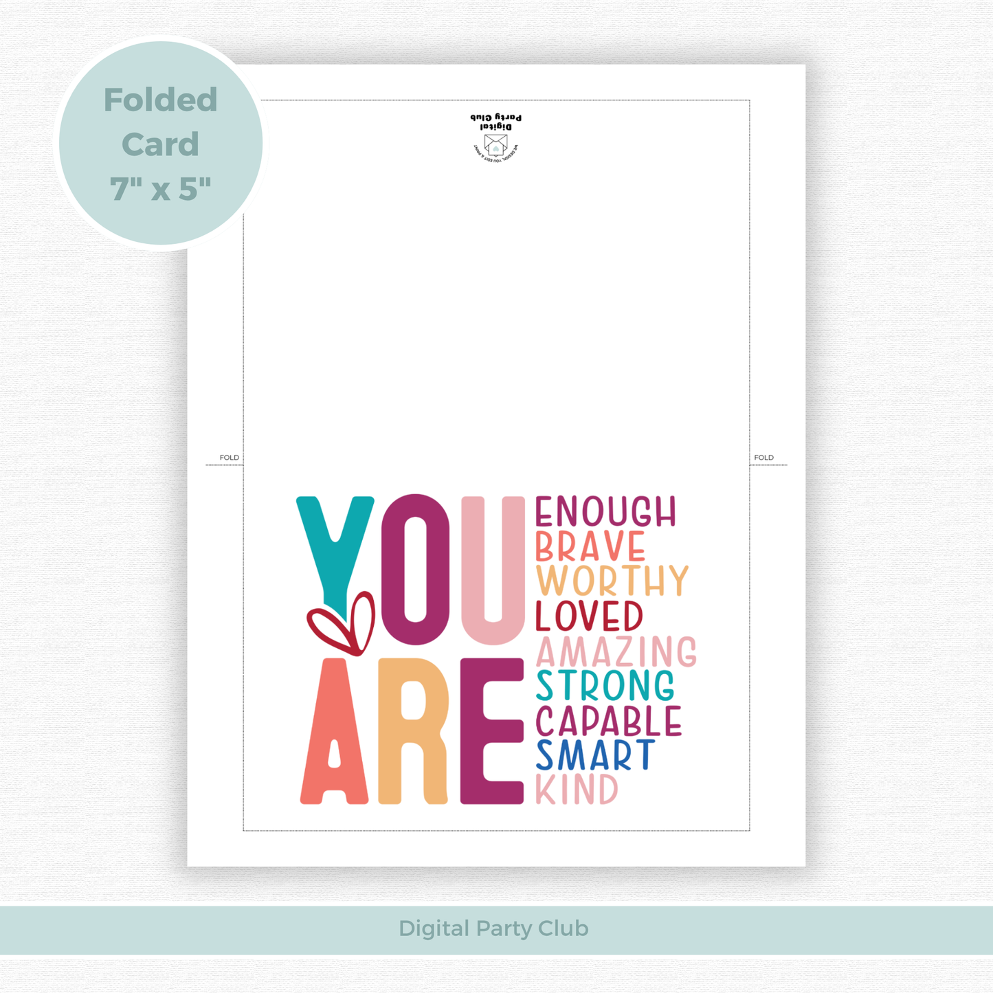 Printable Birthday Card - You Are Enough