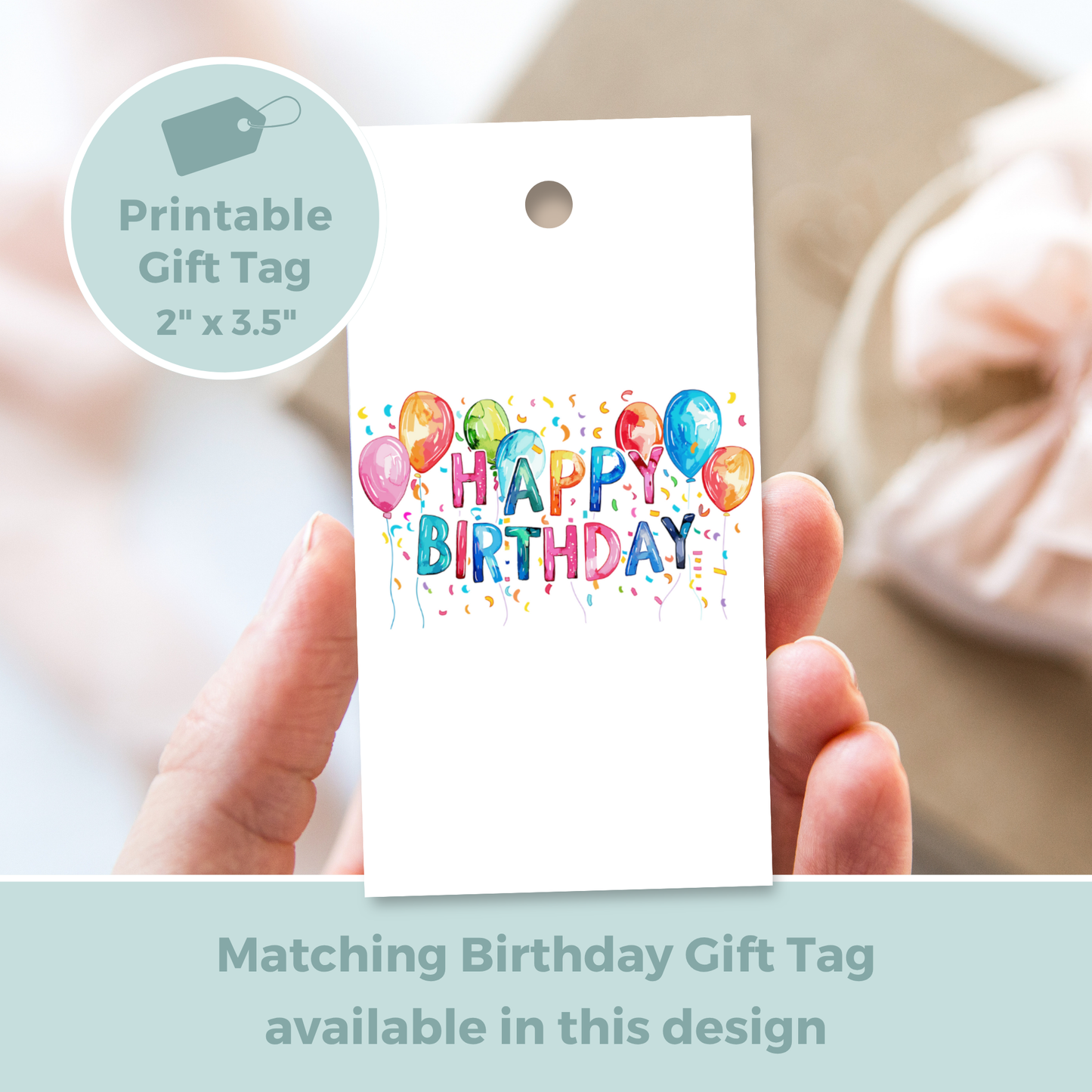 Printable Birthday Card - Vibrant Balloons