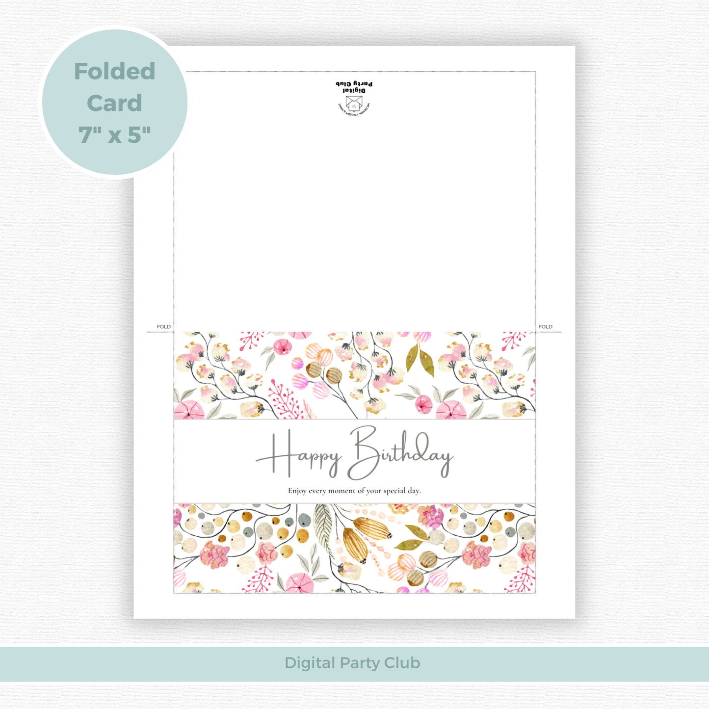 Printable Birthday Card - Flowers