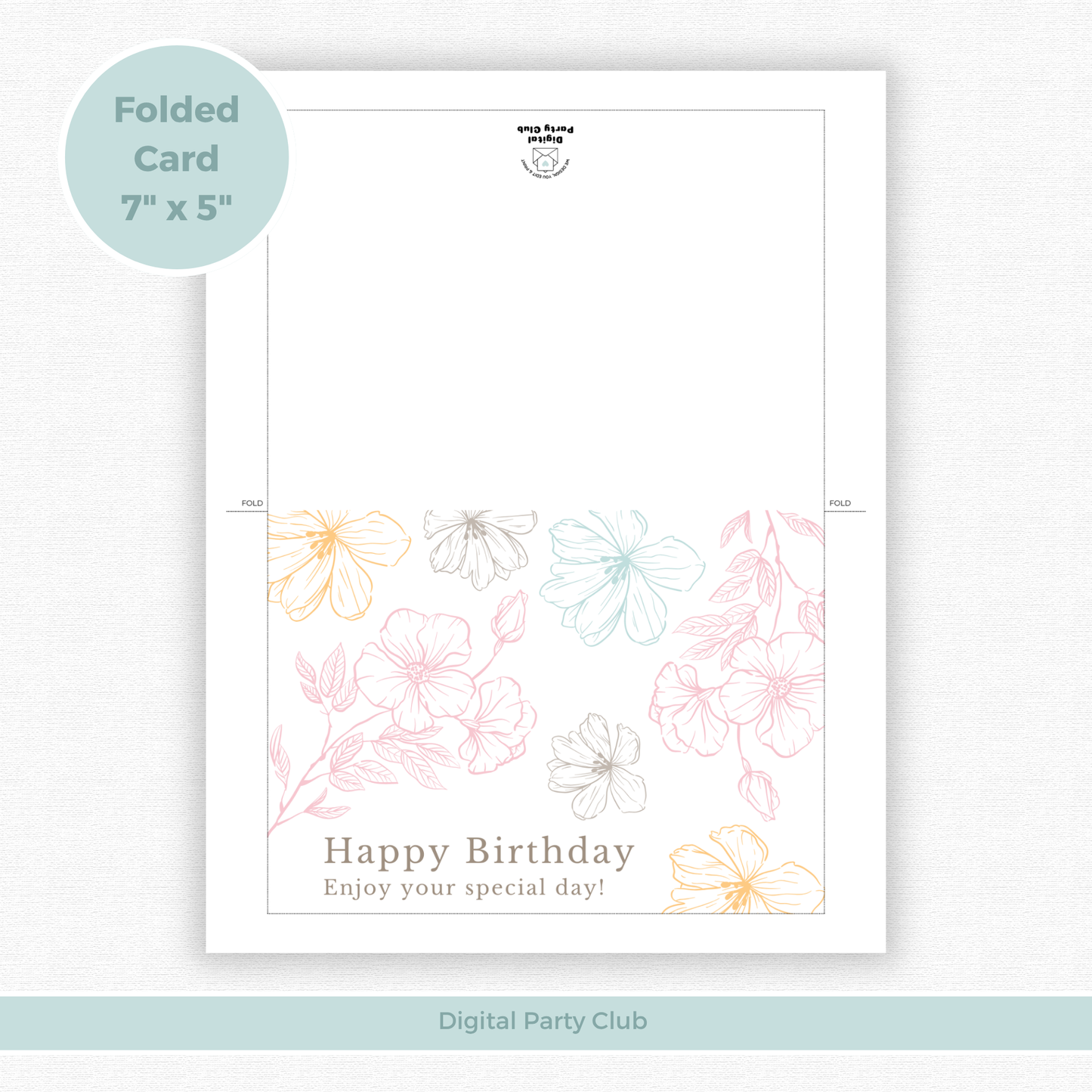 Printable Birthday Card - Flowers