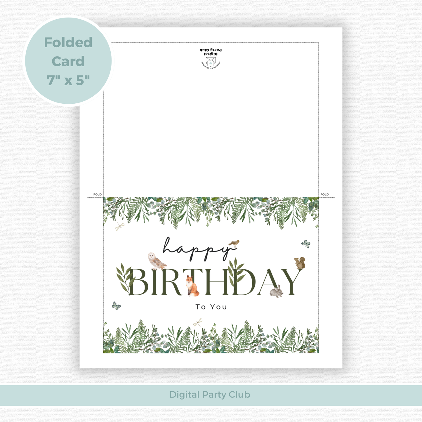 Printable Birthday Card - Woodland Animals