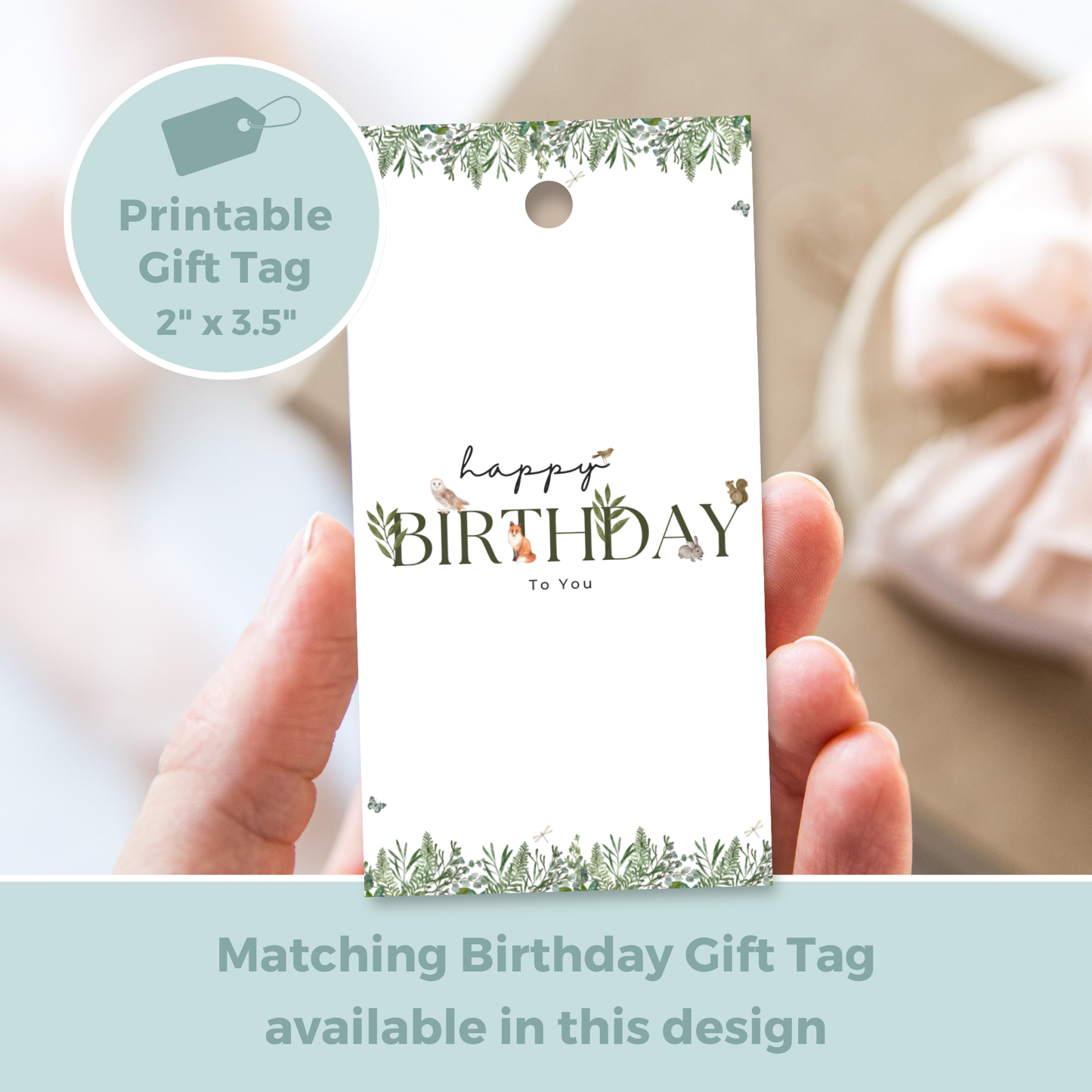 Printable Birthday Card - Woodland Animals