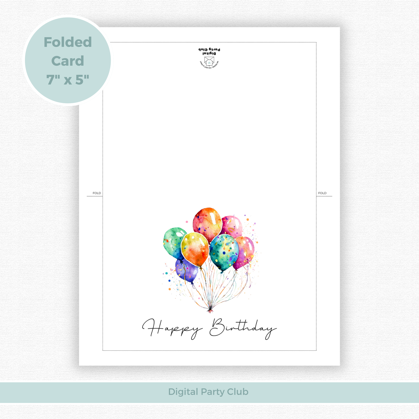 Printable Birthday Card - Balloons