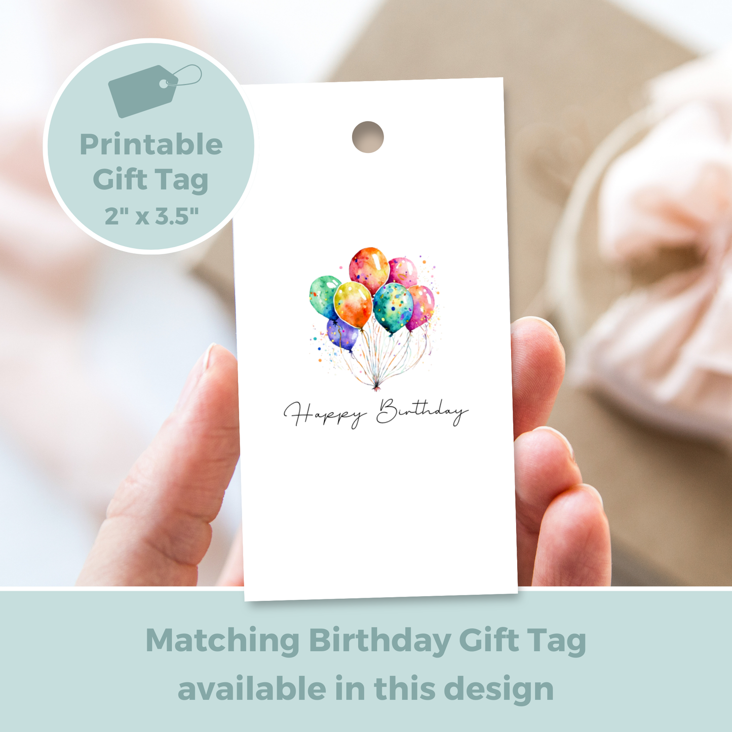 Printable Birthday Card - Balloons