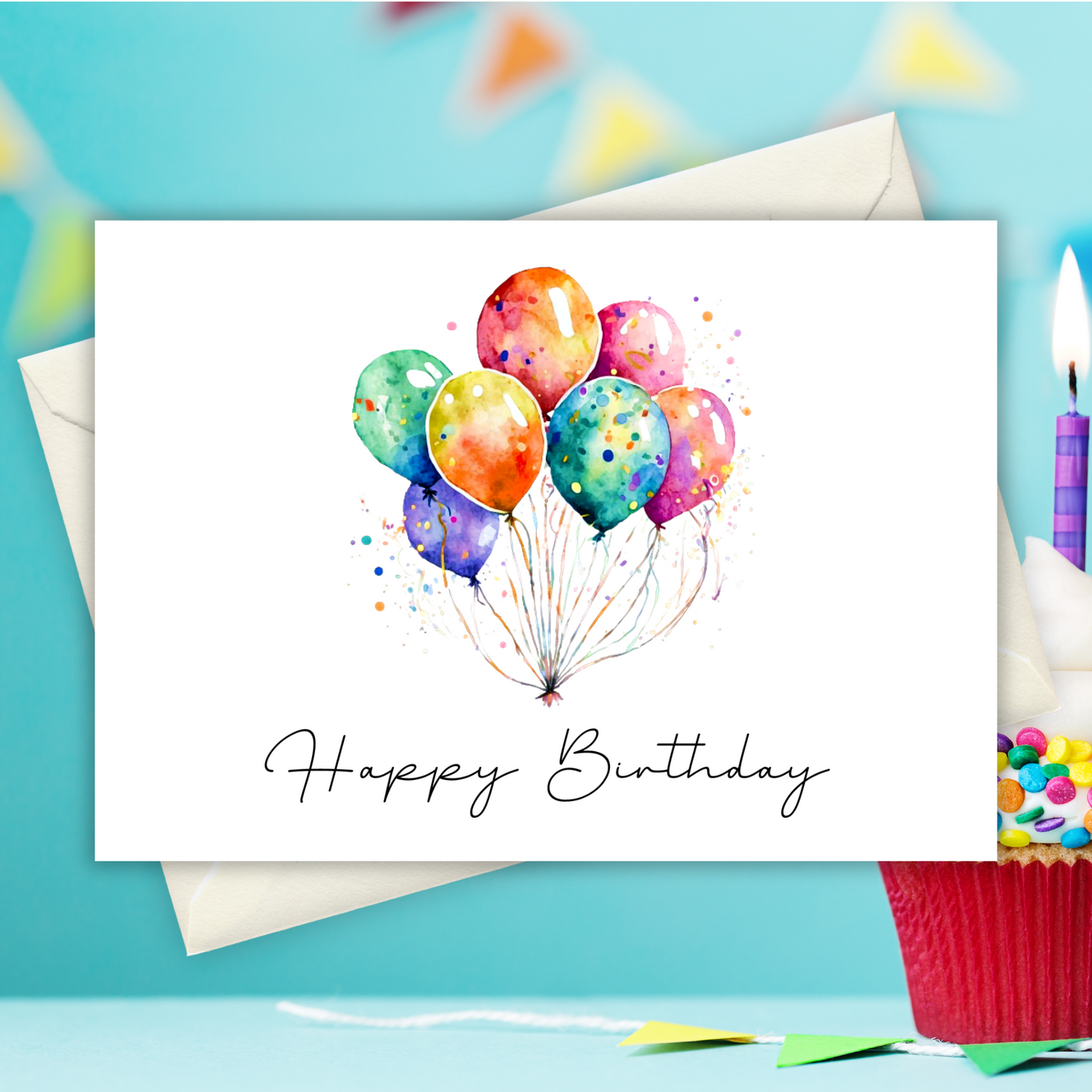 Printable Birthday Card - Balloons