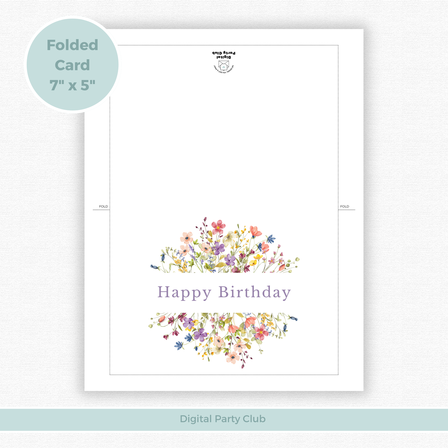 Printable Birthday Card - Wild Flowers