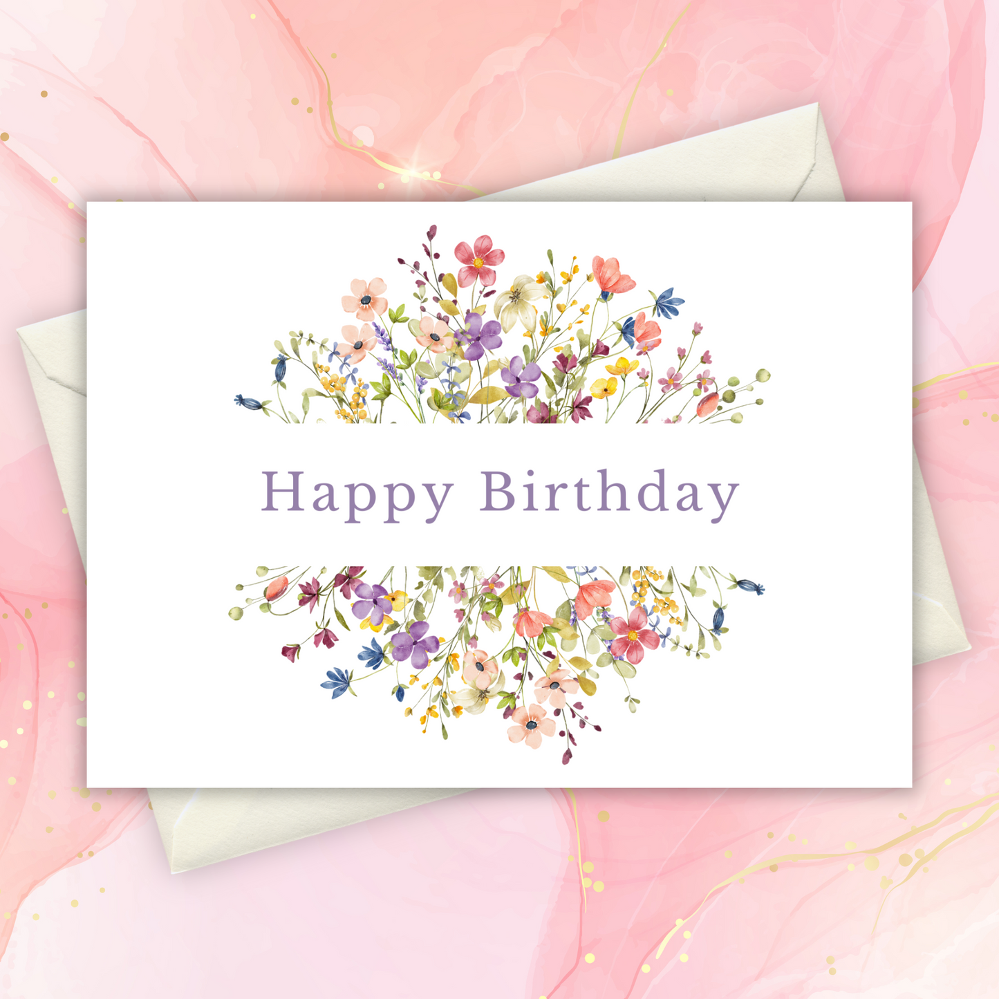 Printable Birthday Card - Wild Flowers