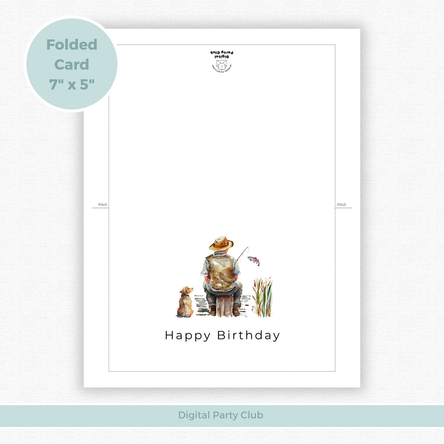 Printable Birthday Card - Fishing
