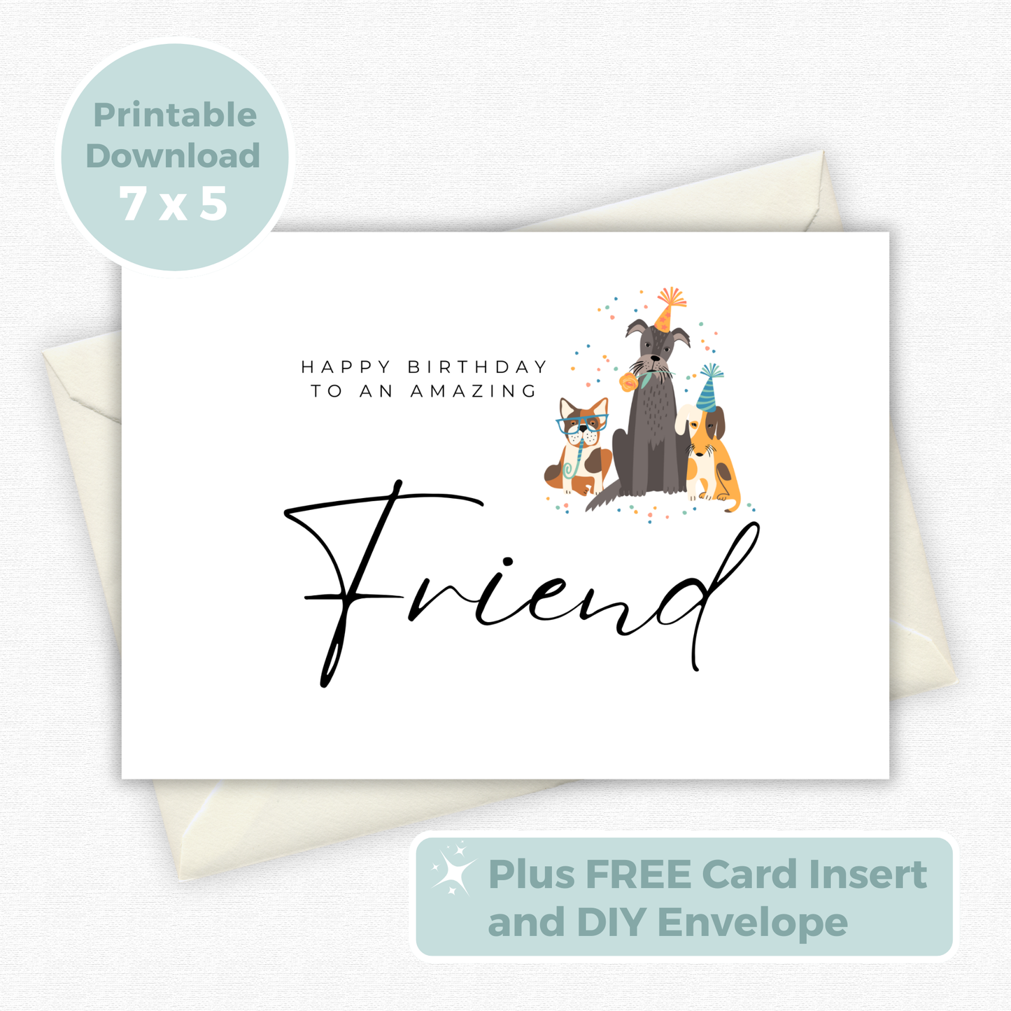 Printable Birthday Card - Friend Dog Lover