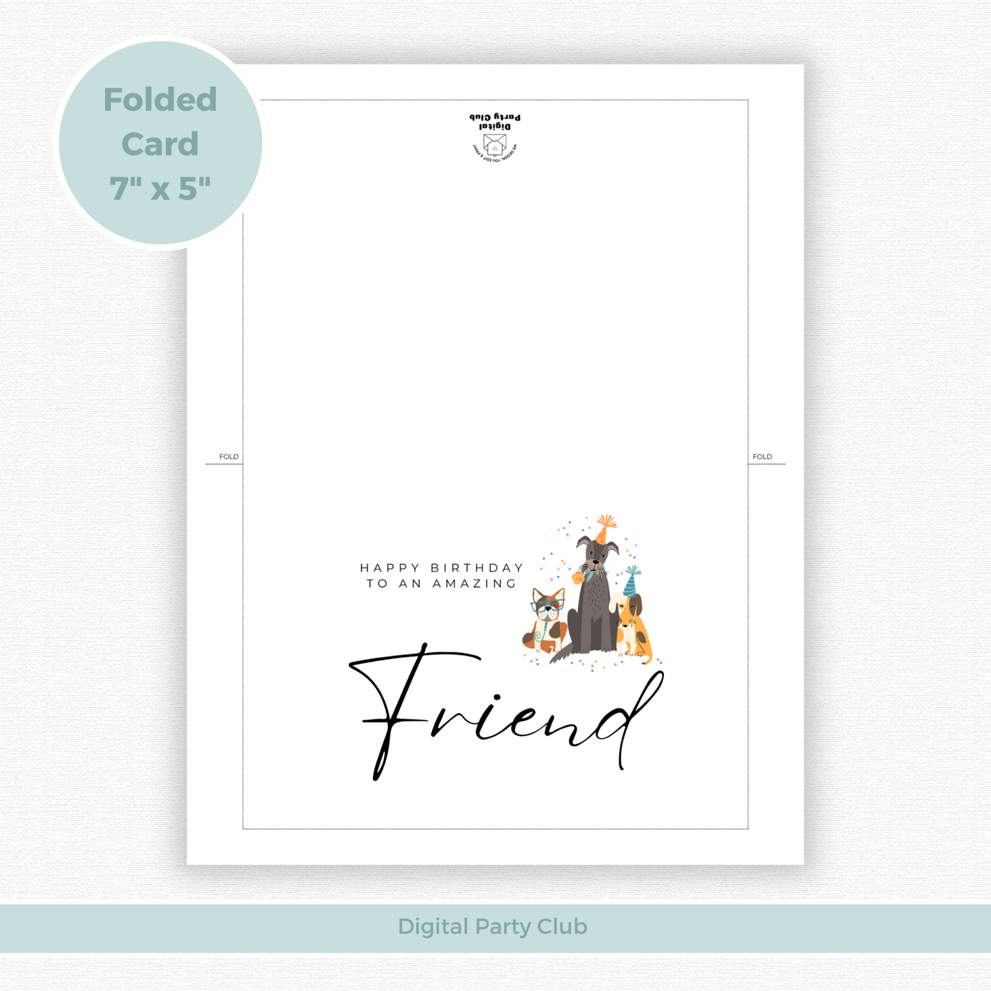 Printable Birthday Card - Friend Dog Lover