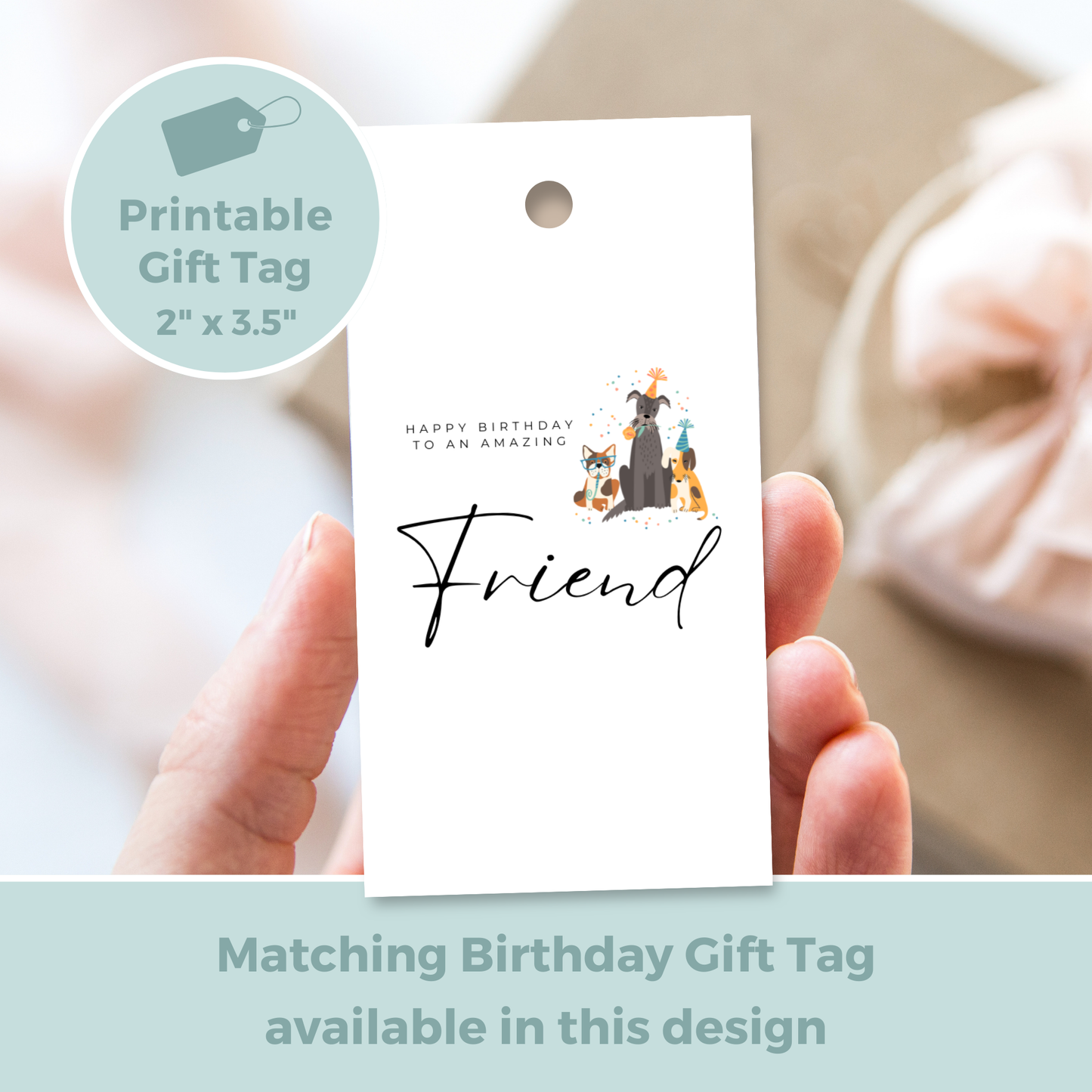 Printable Birthday Card - Friend Dog Lover