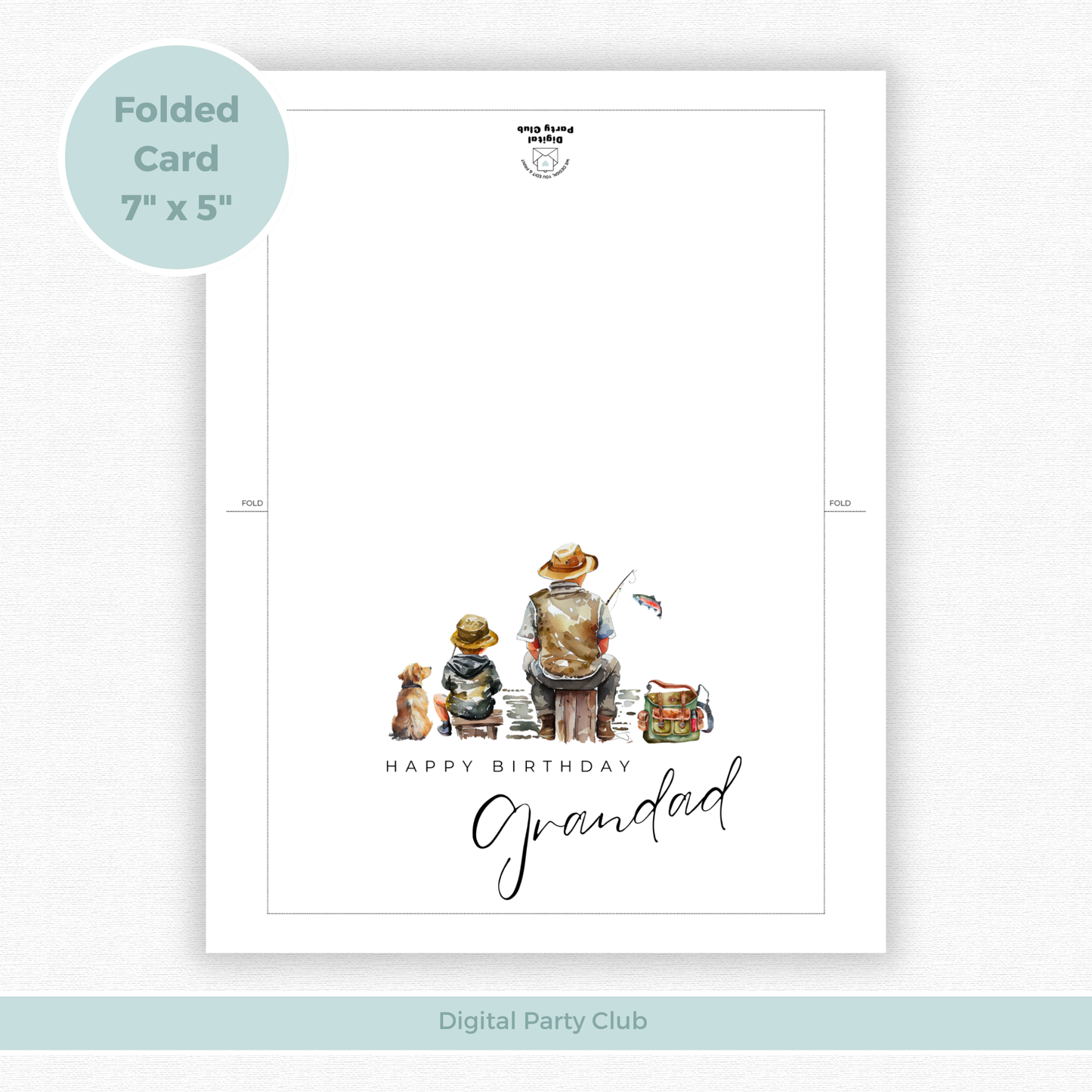 Printable Birthday Card - Grandad Fishing