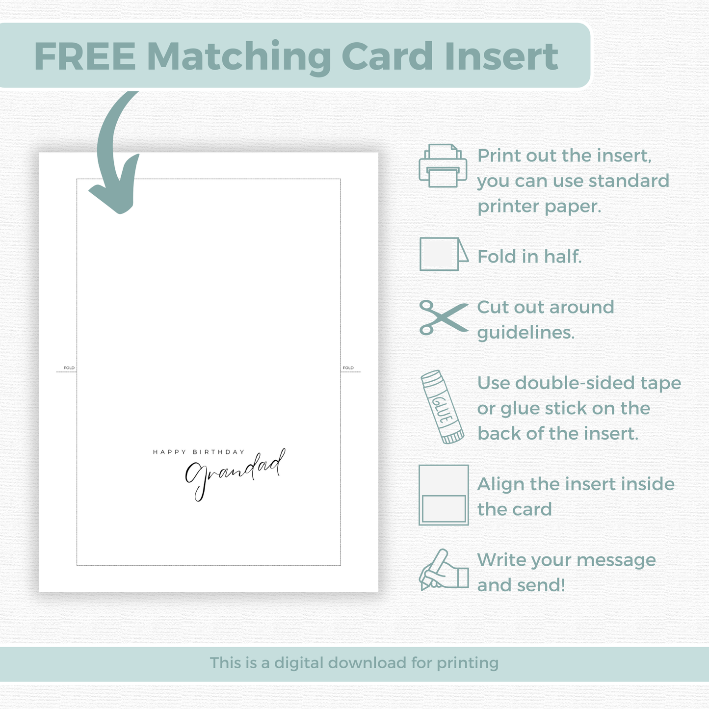 Printable Birthday Card - Grandad Fishing