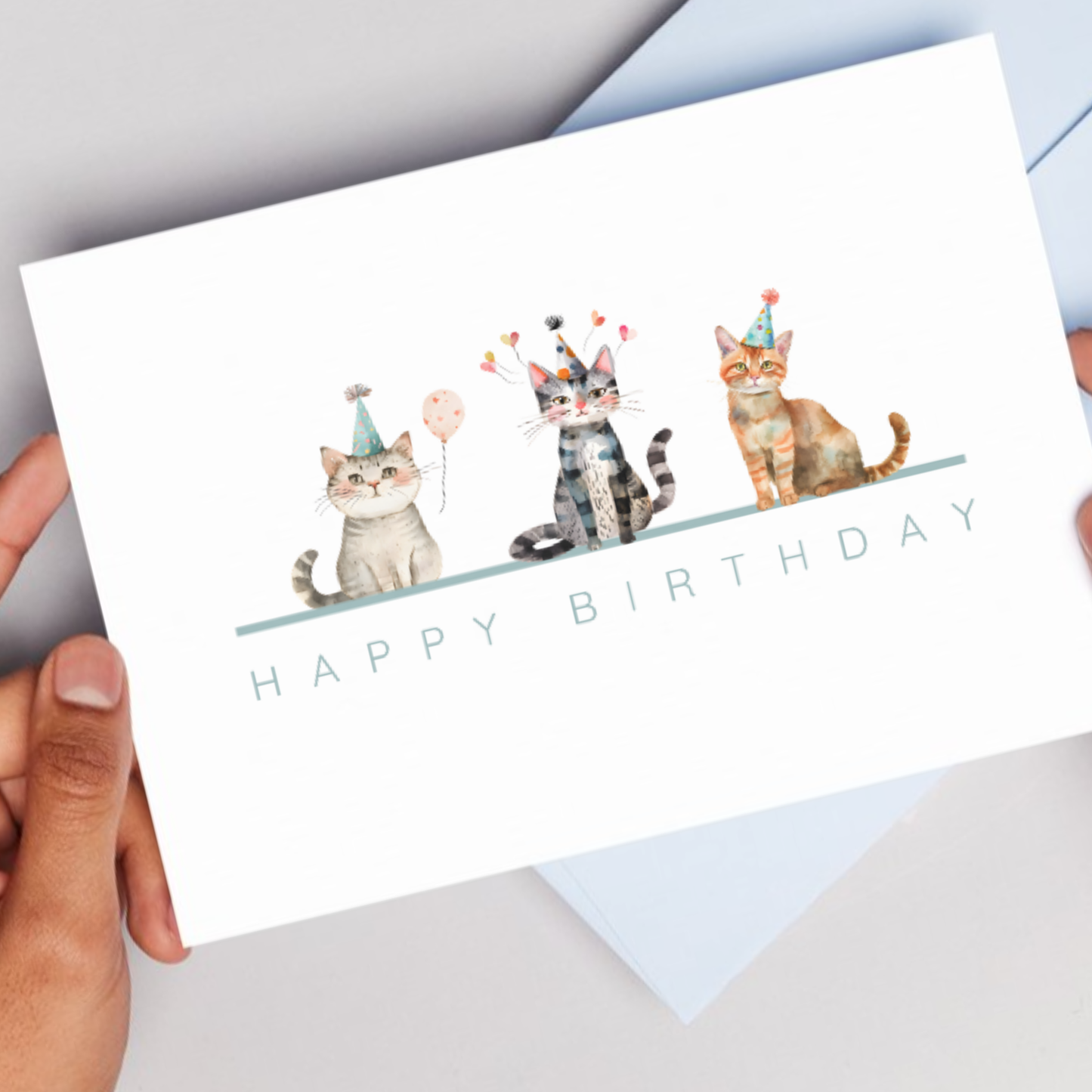 Printable Birthday Card - Trio of Cats
