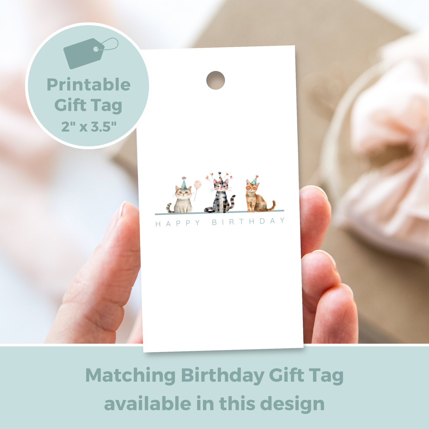 Printable Birthday Card - Trio of Cats