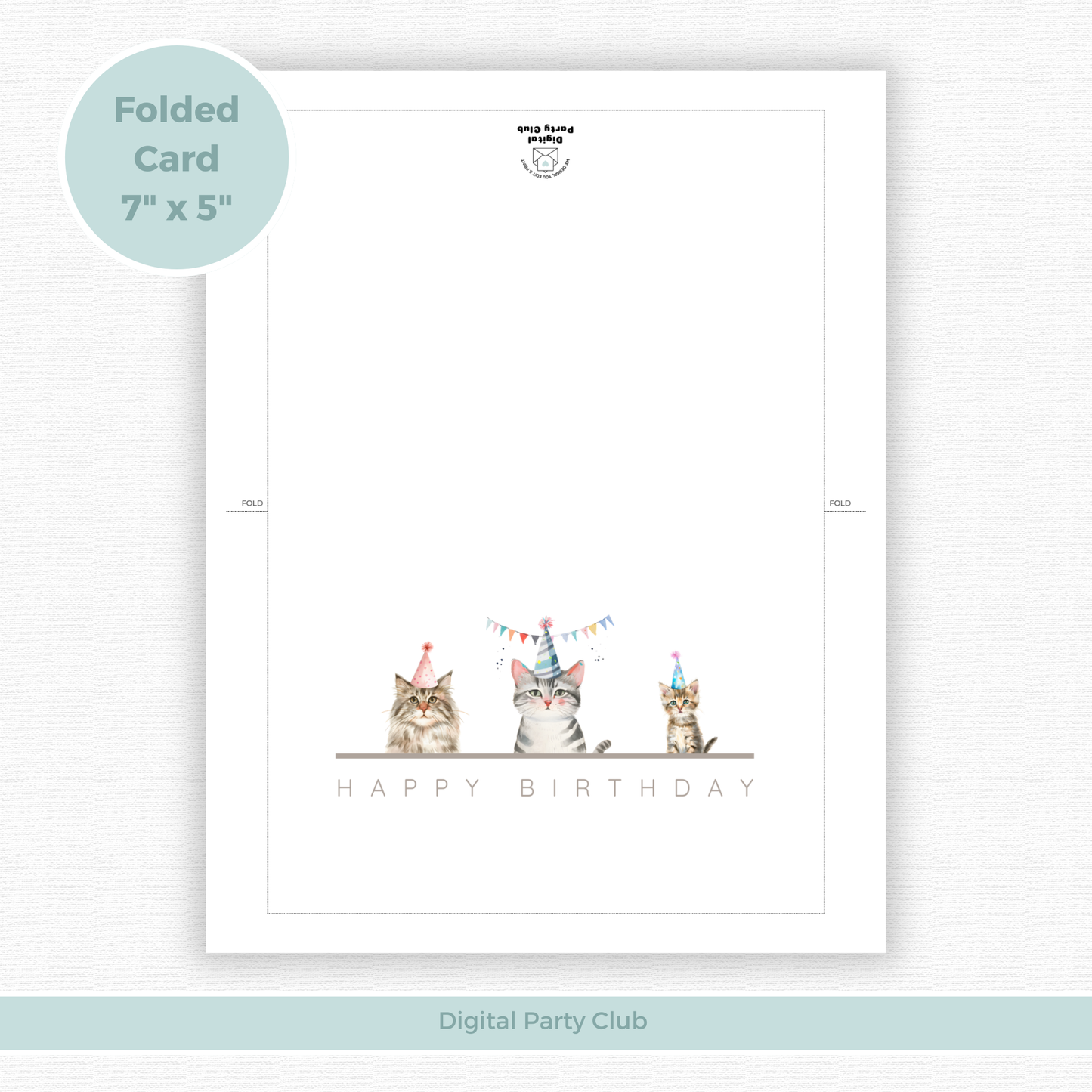 Printable Birthday Card - Trio of Cats