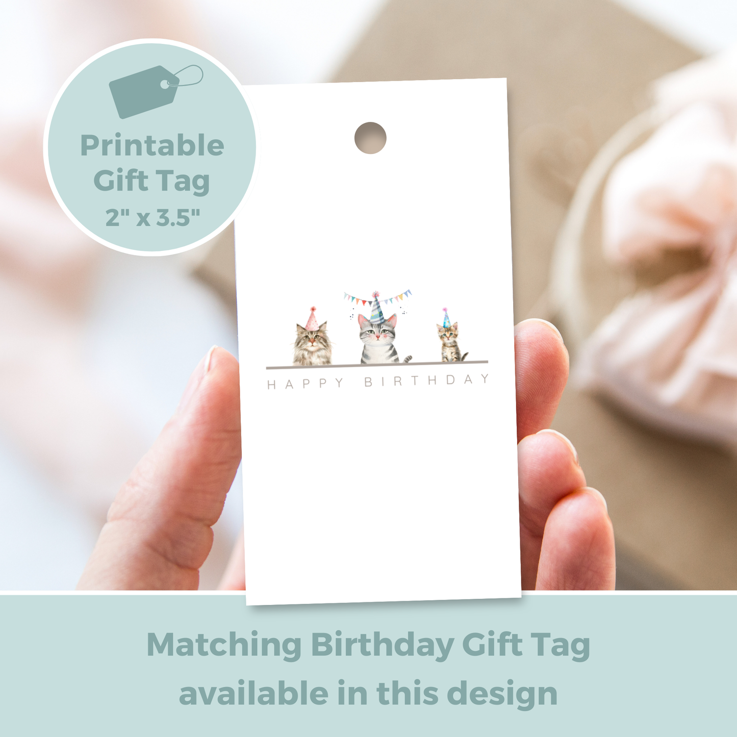 Printable Birthday Card - Trio of Cats