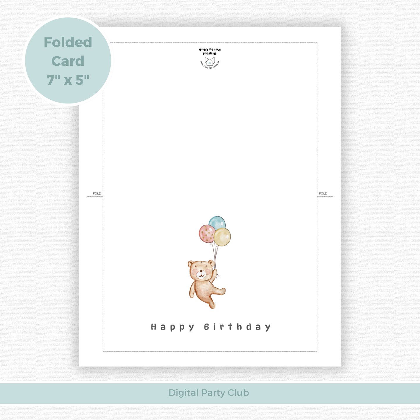 Printable Birthday Card - Baby Bear