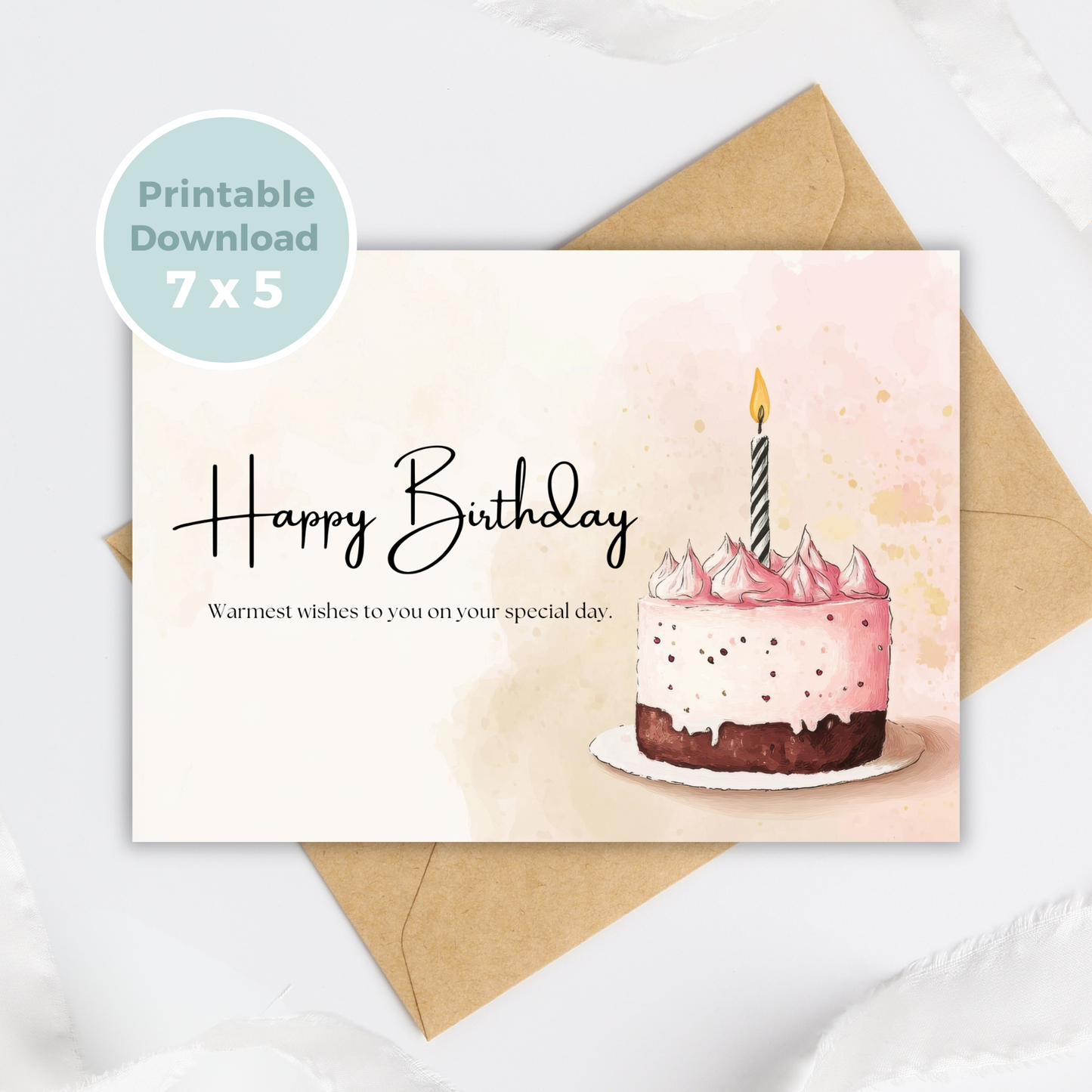 Printable Birthday Card - Cake