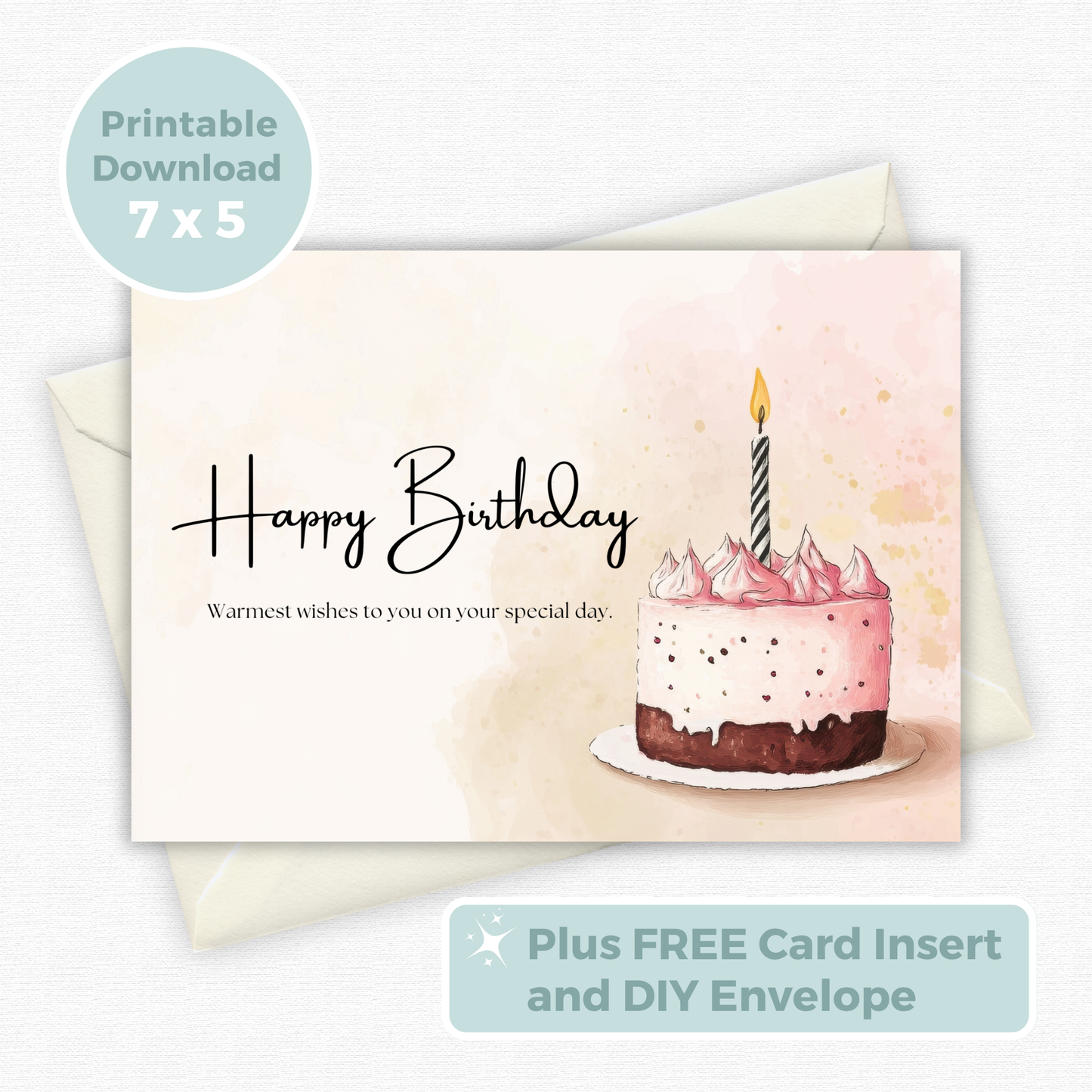 Printable Birthday Card - Cake