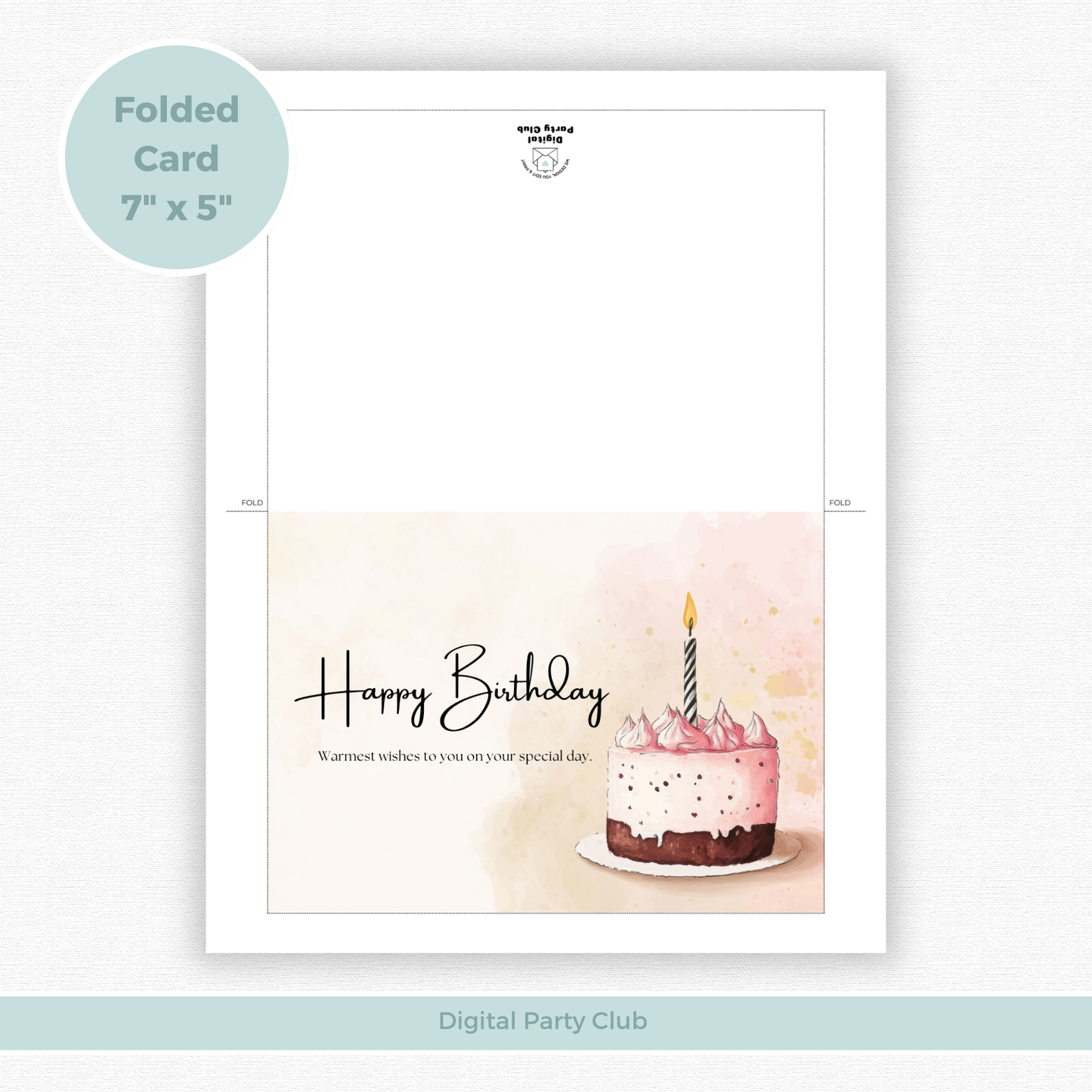 Printable Birthday Card - Cake