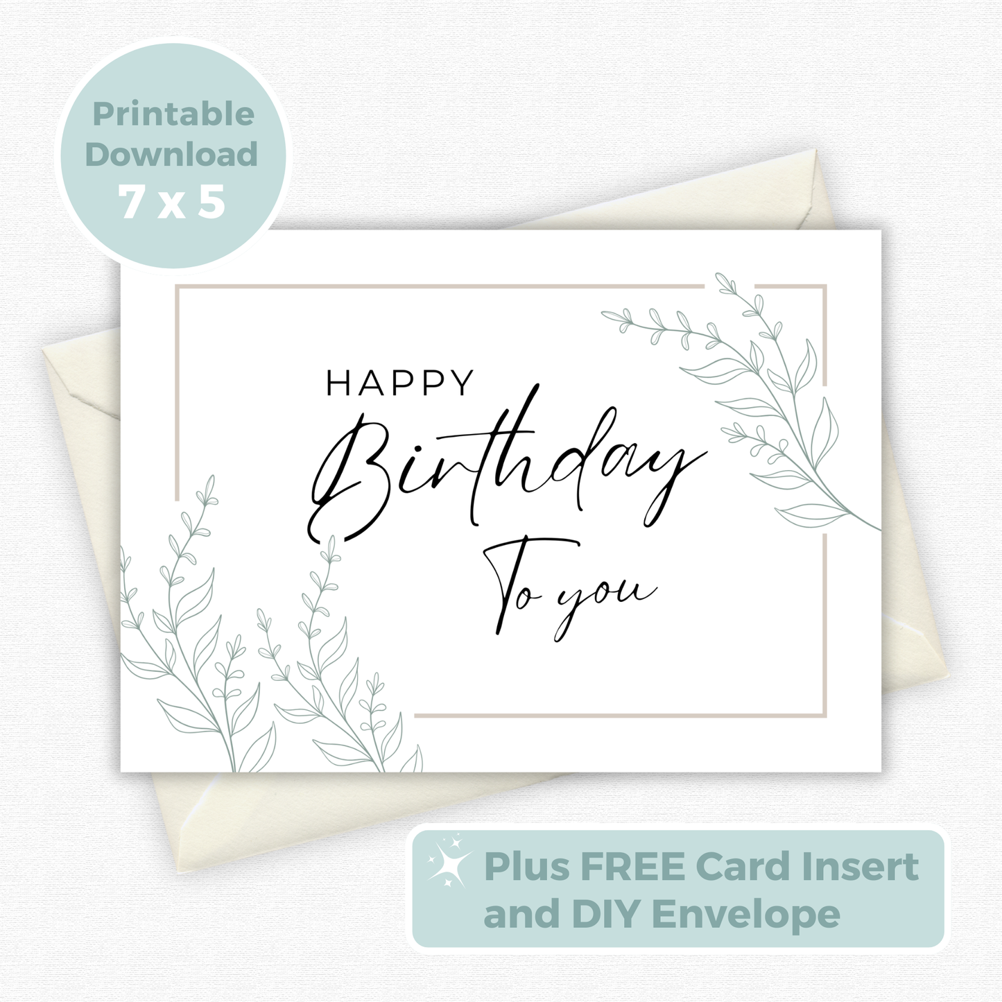 Printable Birthday Card - Botanical