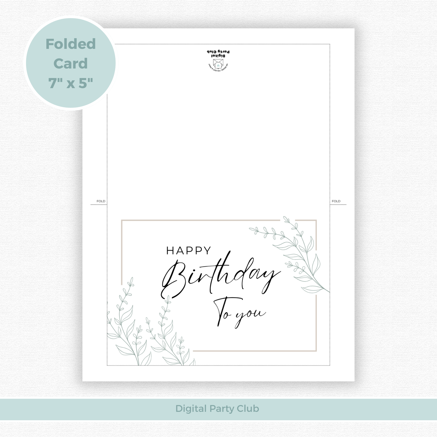 Printable Birthday Card - Botanical