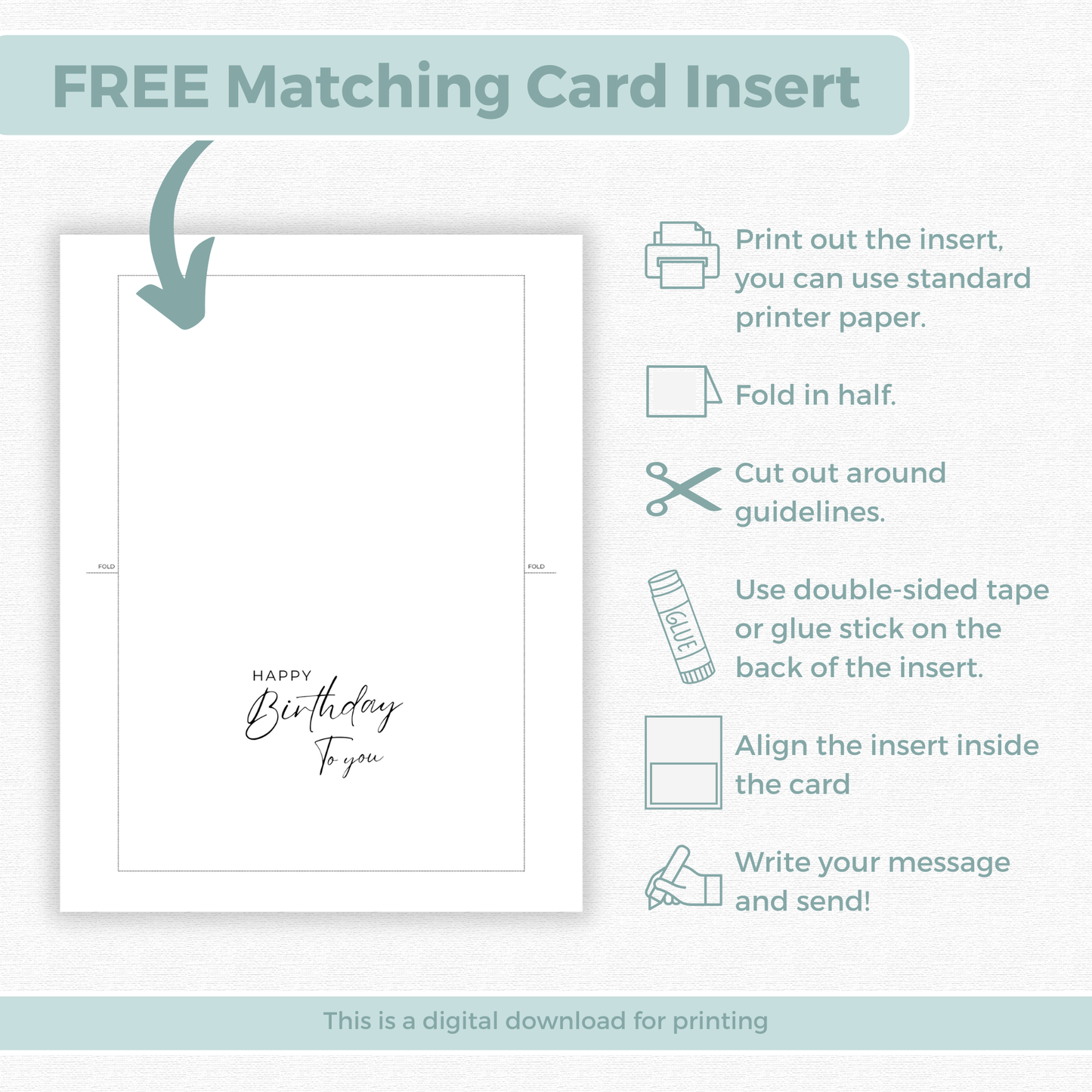 Printable Birthday Card - Botanical