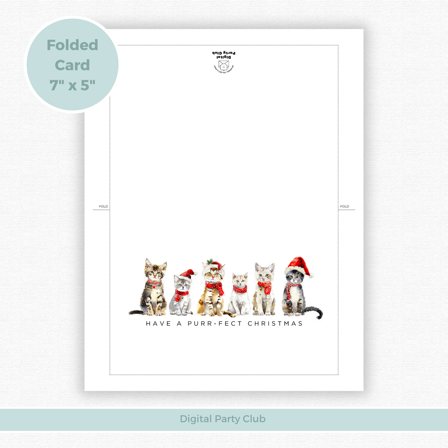 Printable Christmas Card - Purr-fect Christmas