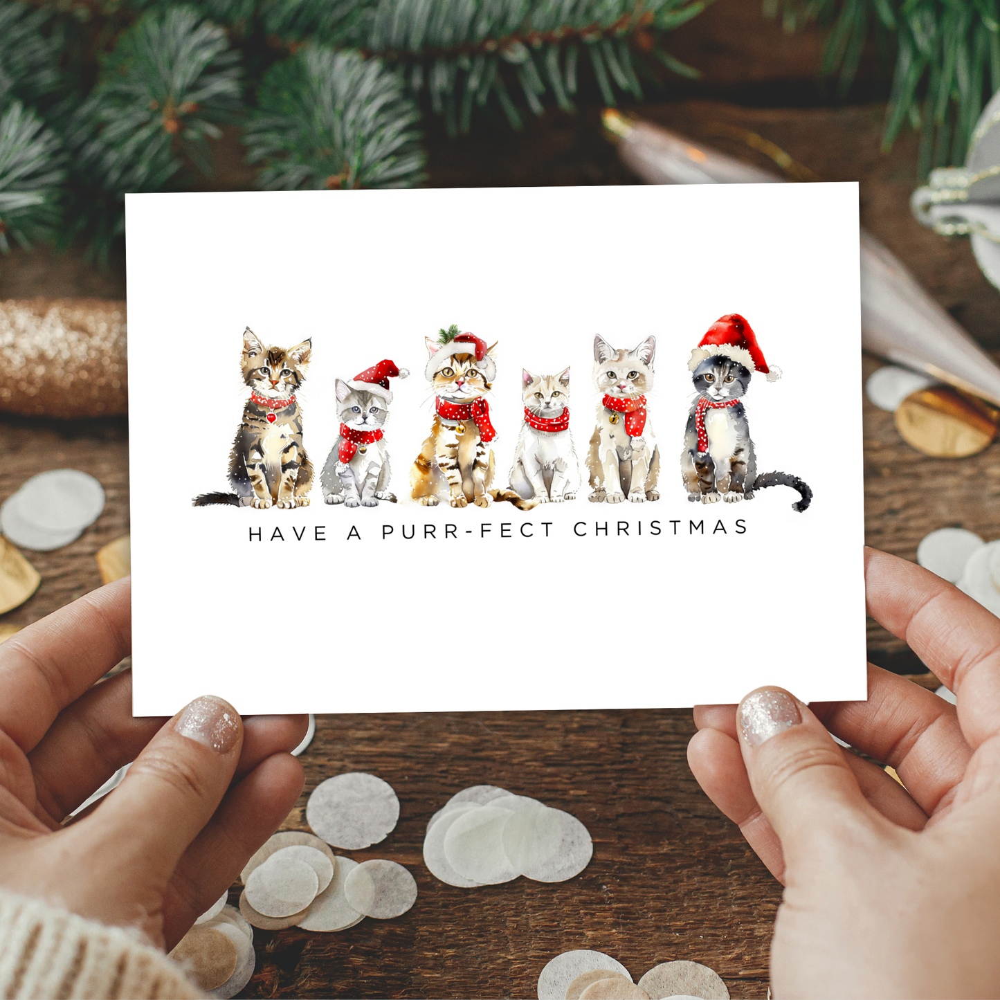 Printable Christmas Card - Purr-fect Christmas