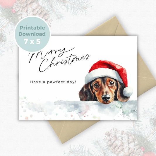 Printable Christmas Card - Pawfect Day
