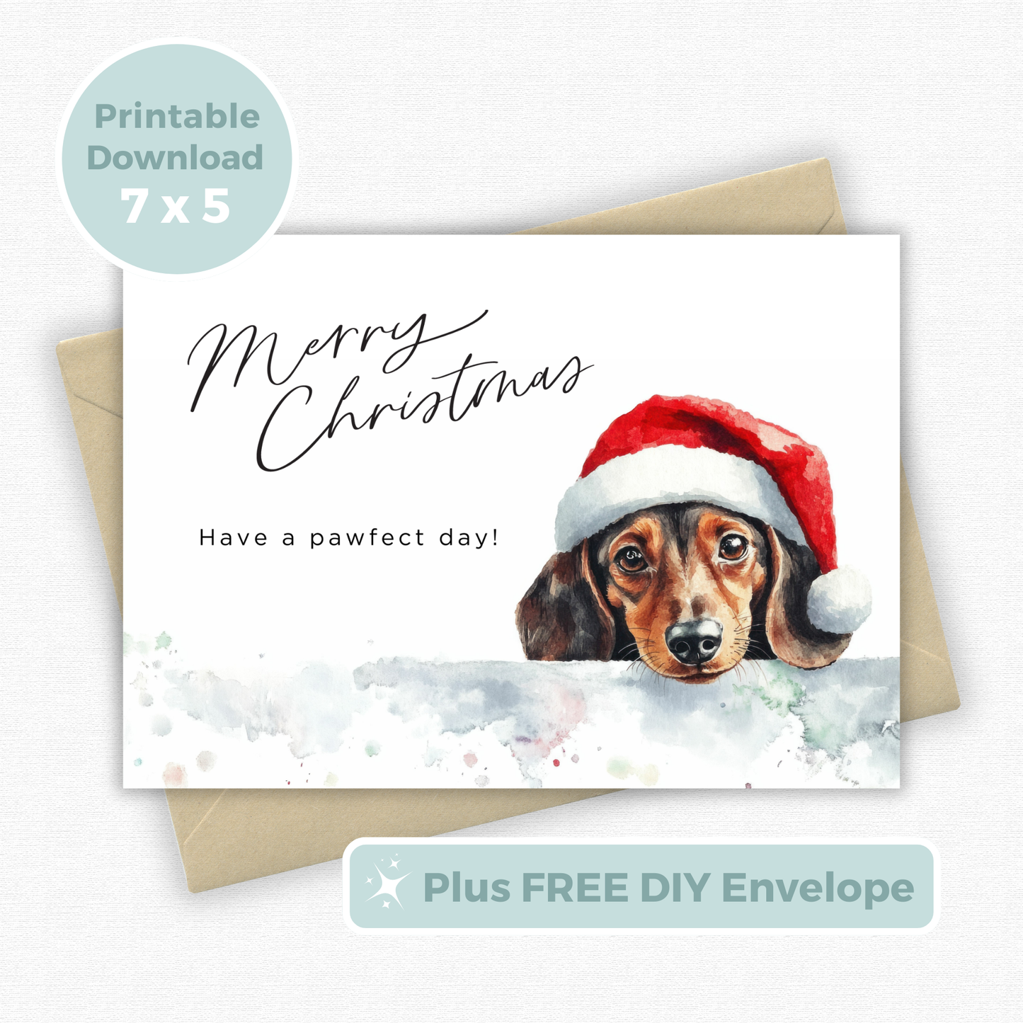 Printable Christmas Card - Pawfect Day