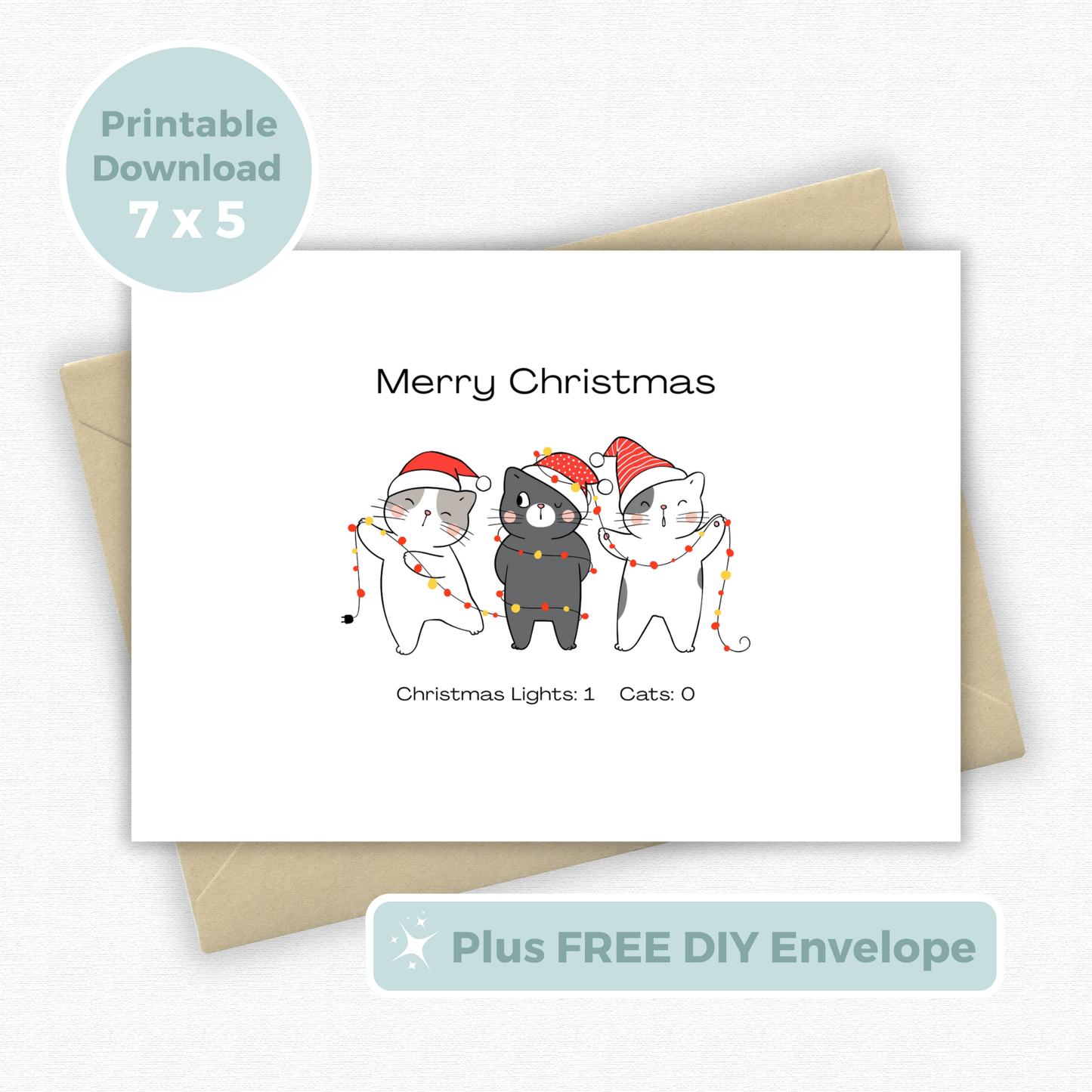Printable Christmas Card - Festive Border