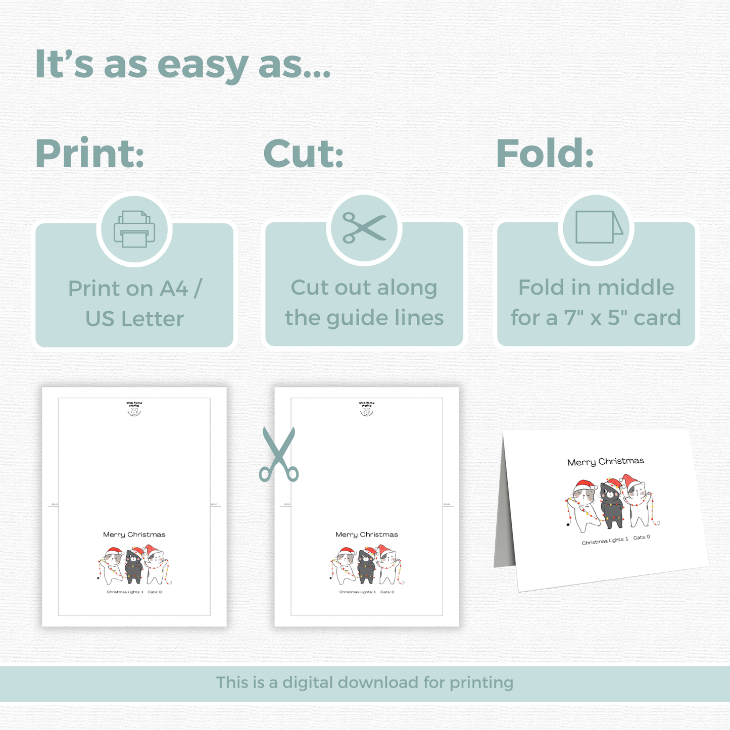 Printable Christmas Card - Festive Border