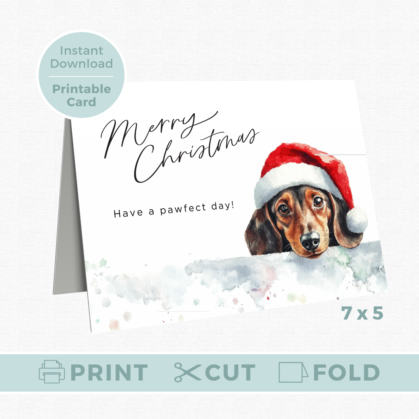 Printable Christmas Card - Pawfect Day