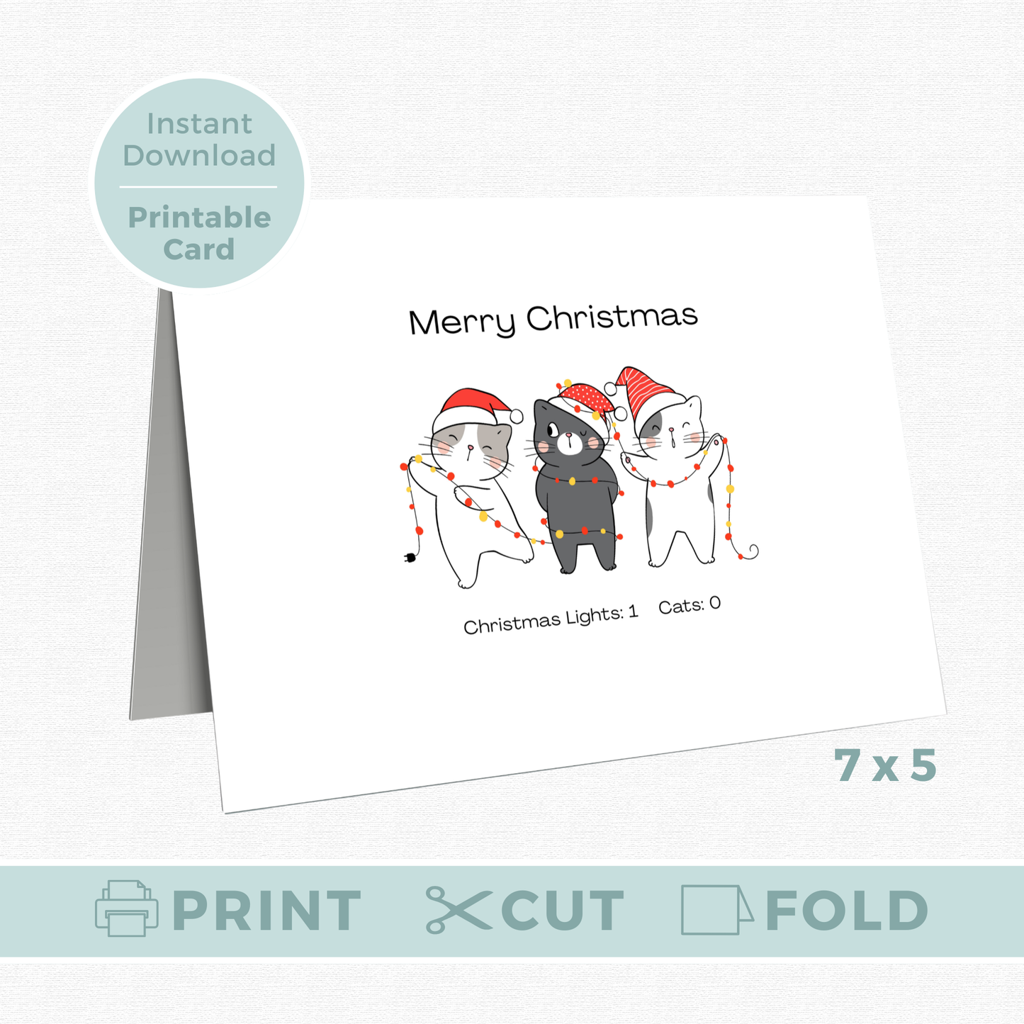 Printable Christmas Card - Festive Border