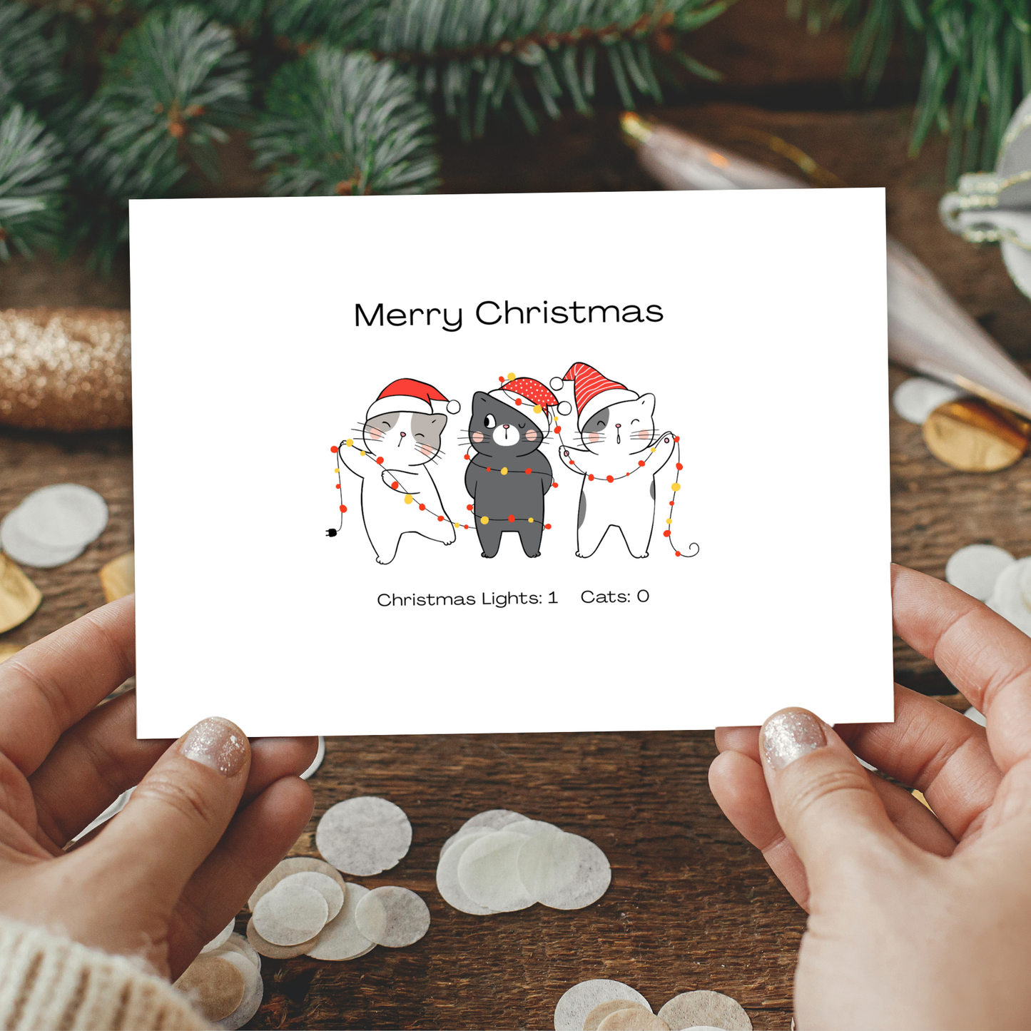 Printable Christmas Card - Festive Border