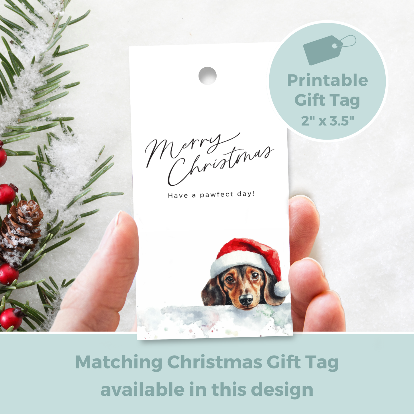 Printable Christmas Card - Pawfect Day
