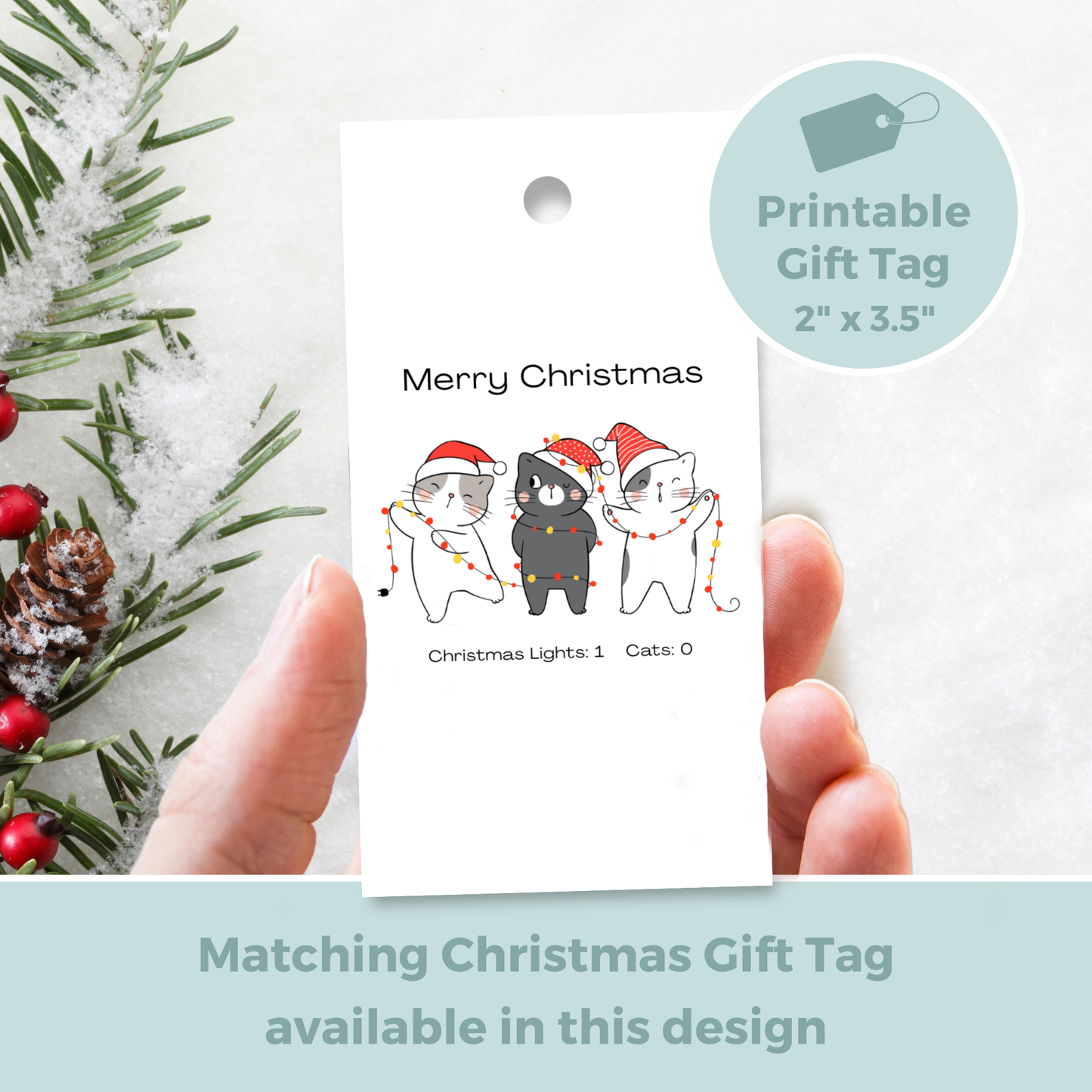 Printable Christmas Card - Festive Border