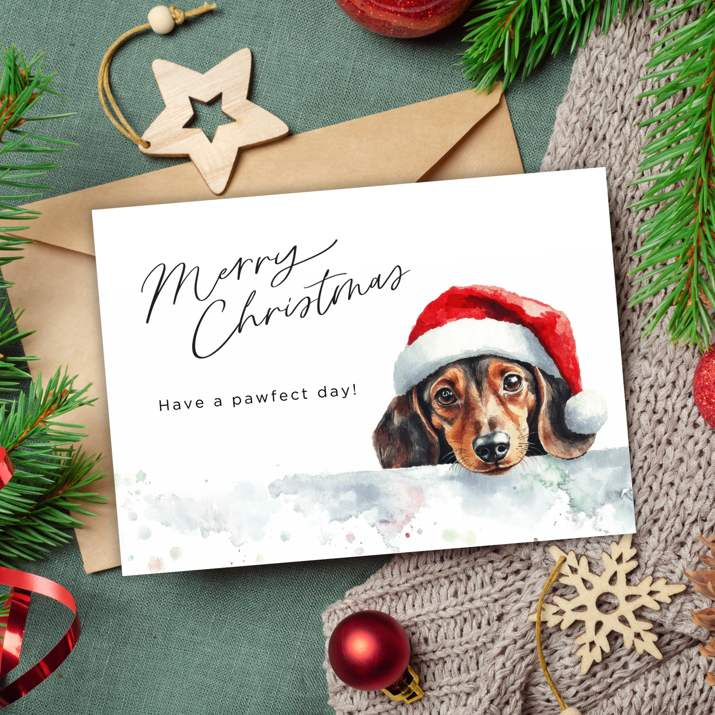 Printable Christmas Card - Pawfect Day