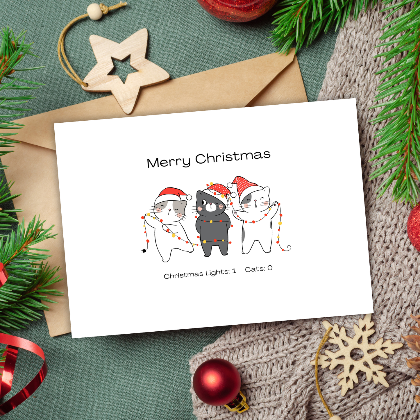 Printable Christmas Card - Festive Border