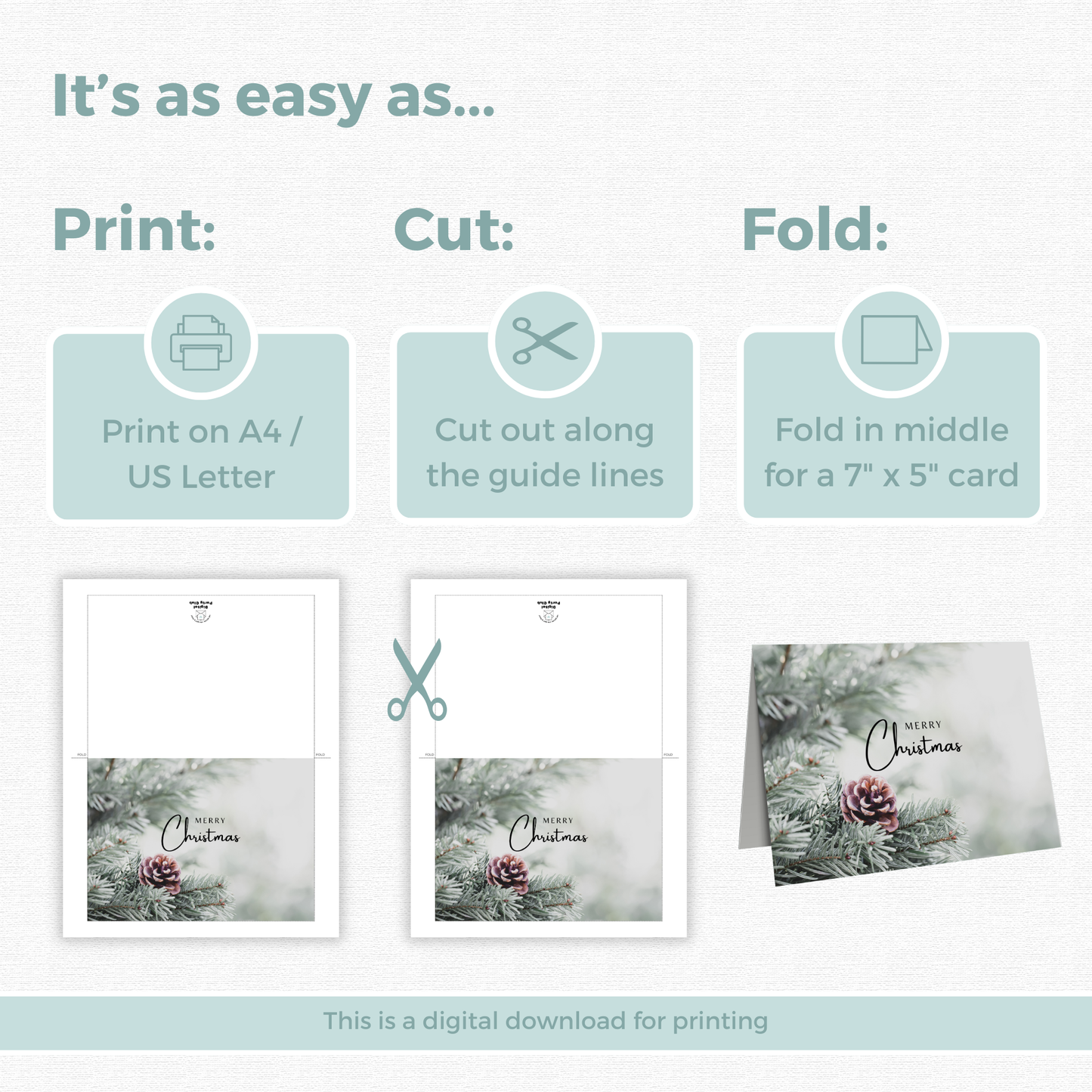 Printable Christmas Card - Winter Scene