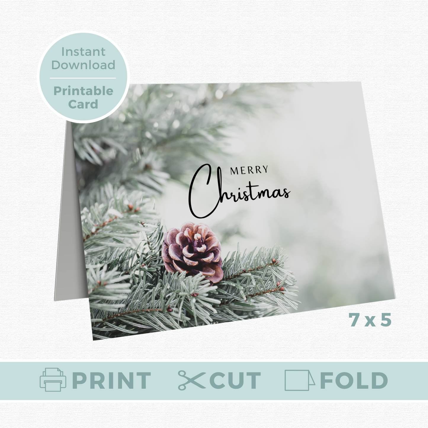 Printable Christmas Card - Winter Scene