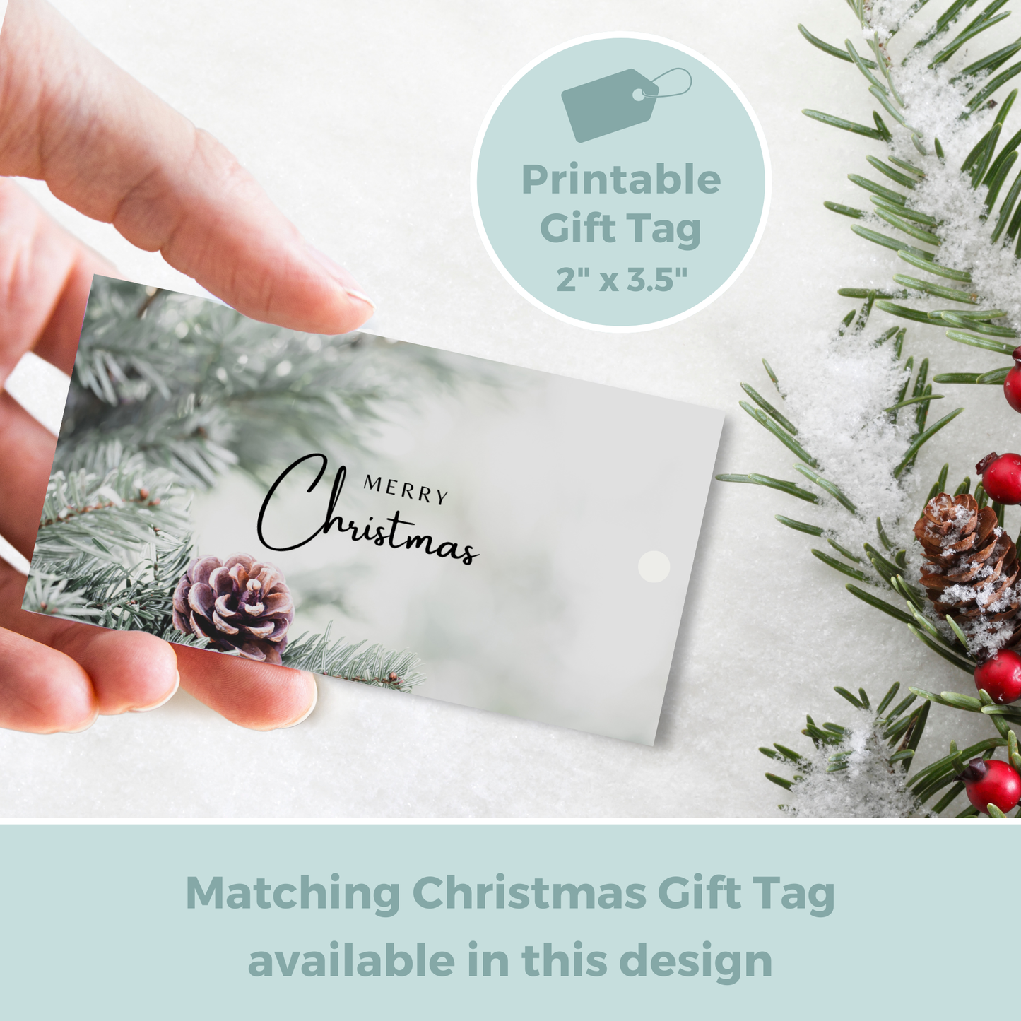 Printable Christmas Card - Winter Scene