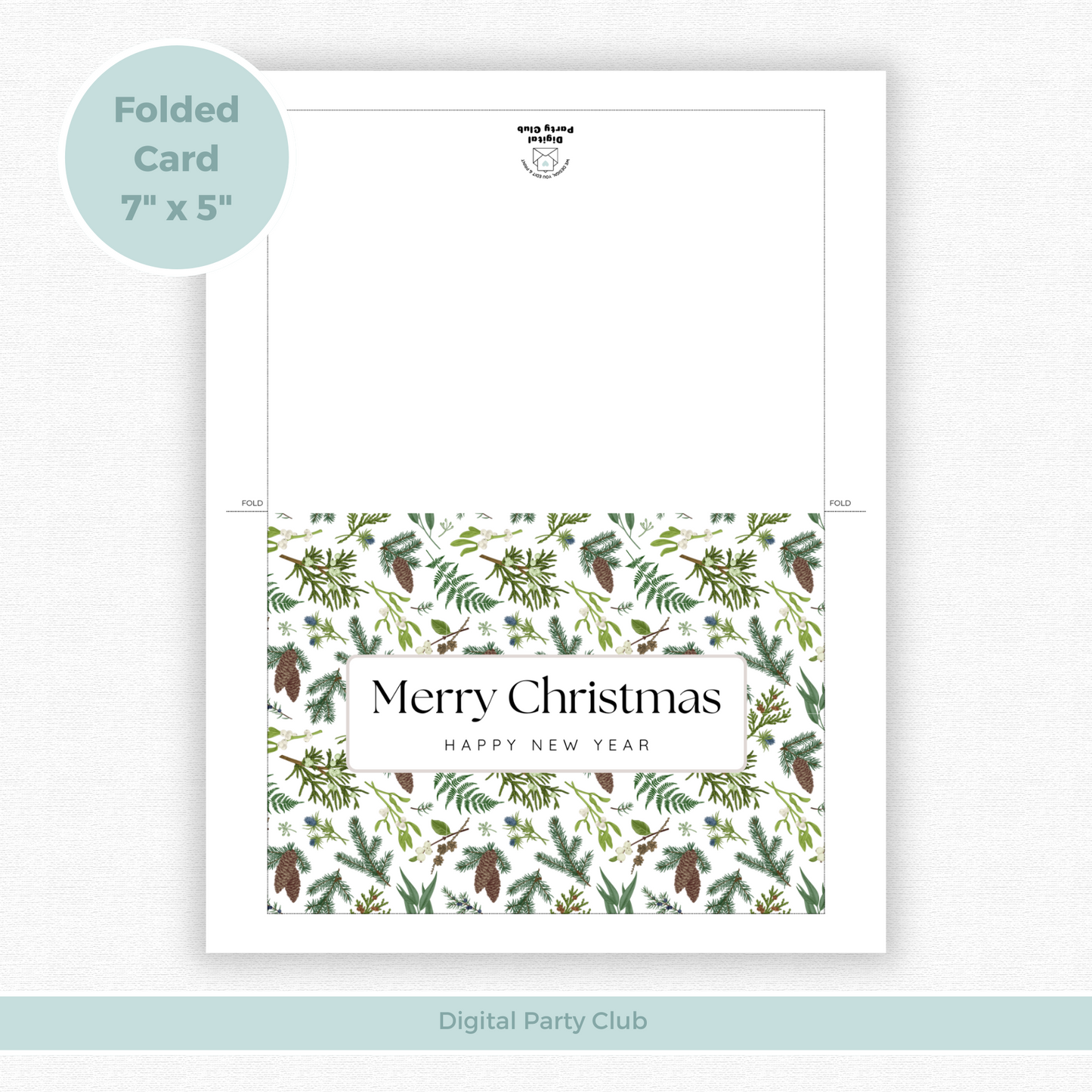 Printable Christmas Card - Mistletoe