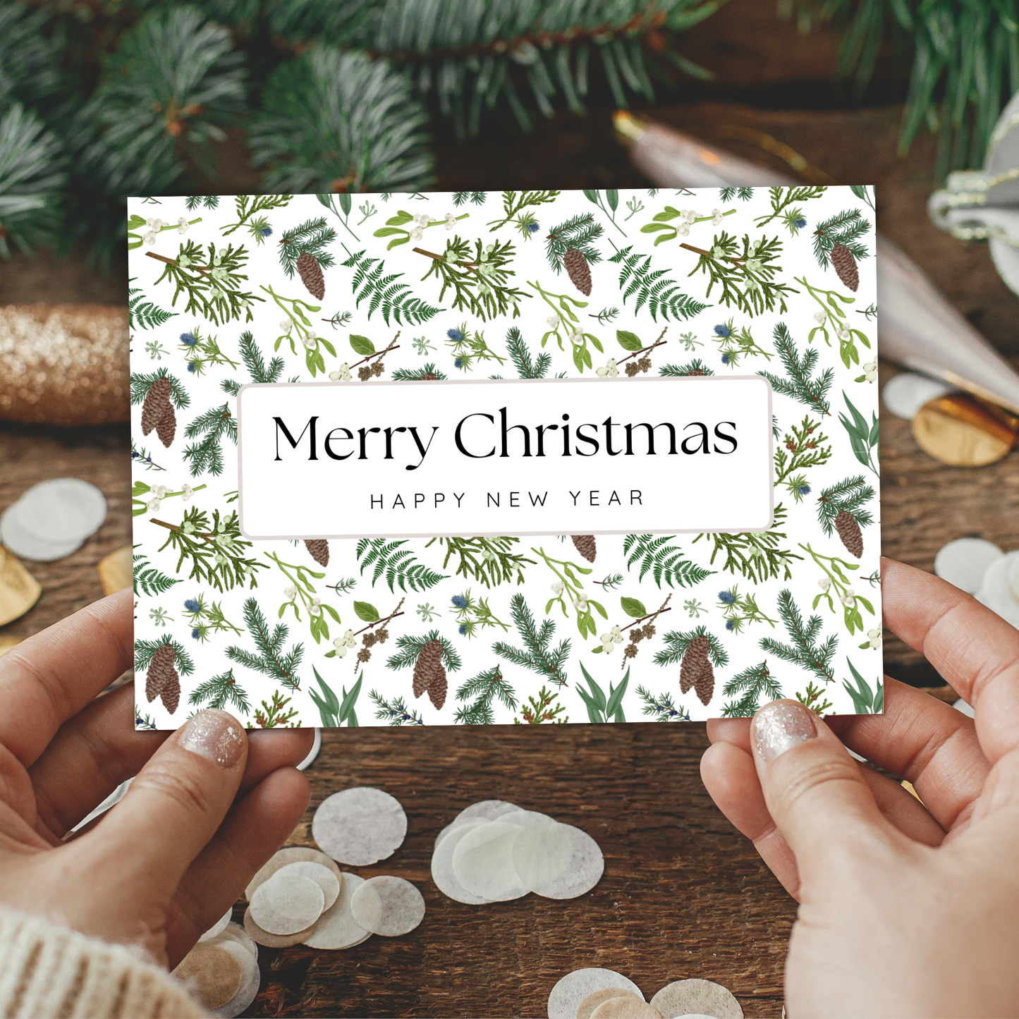 Printable Christmas Card - Mistletoe