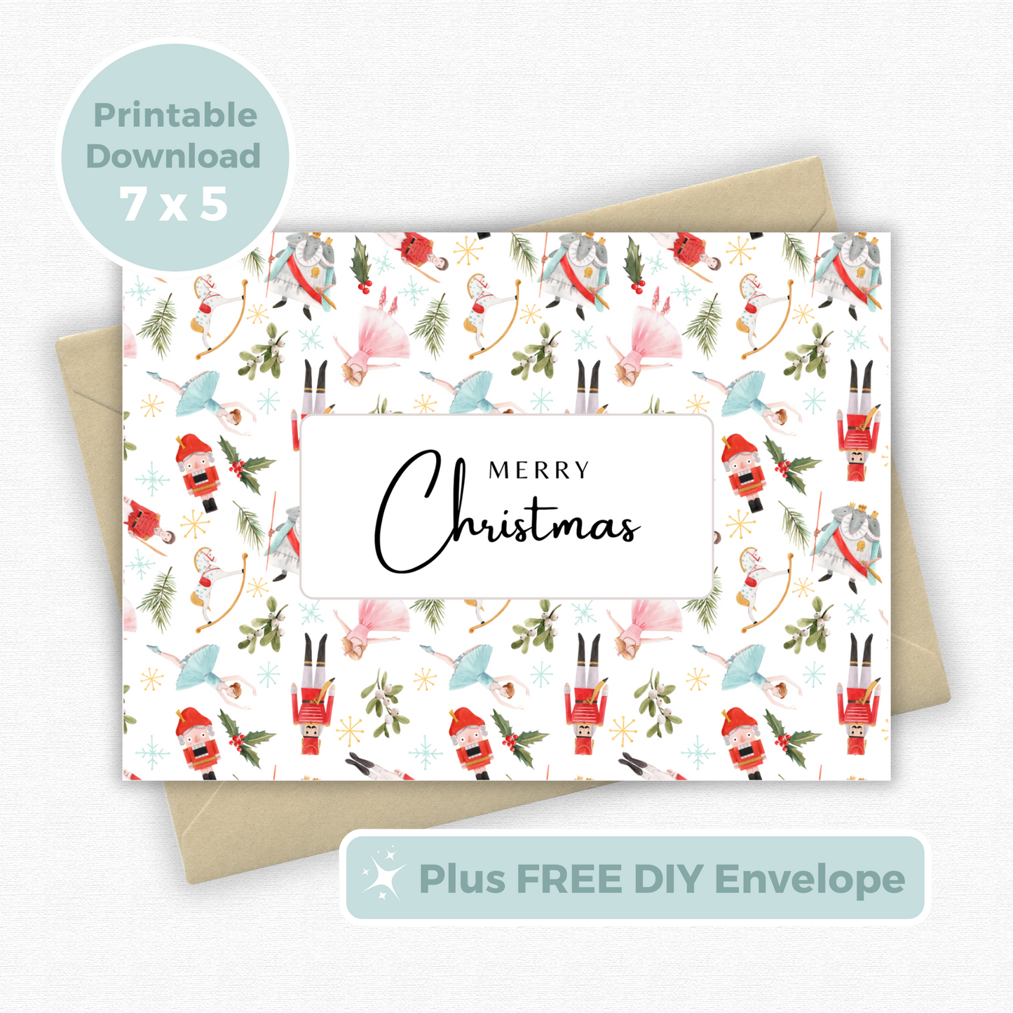 Printable Christmas Card - Nutcracker