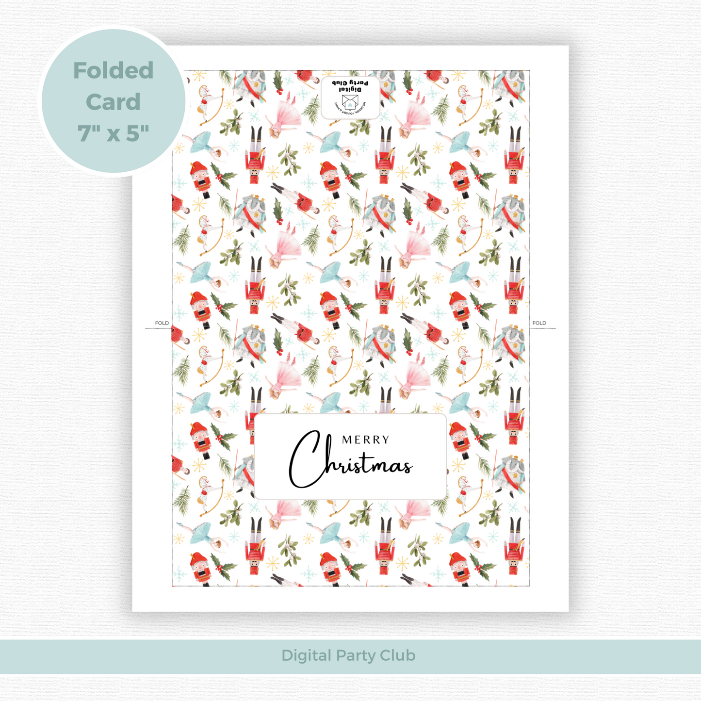 Printable Christmas Card - Nutcracker