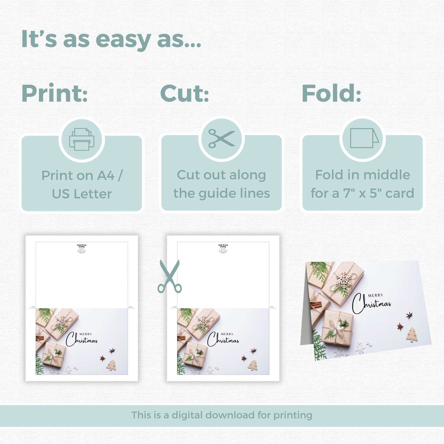 Printable Christmas Card - Presents