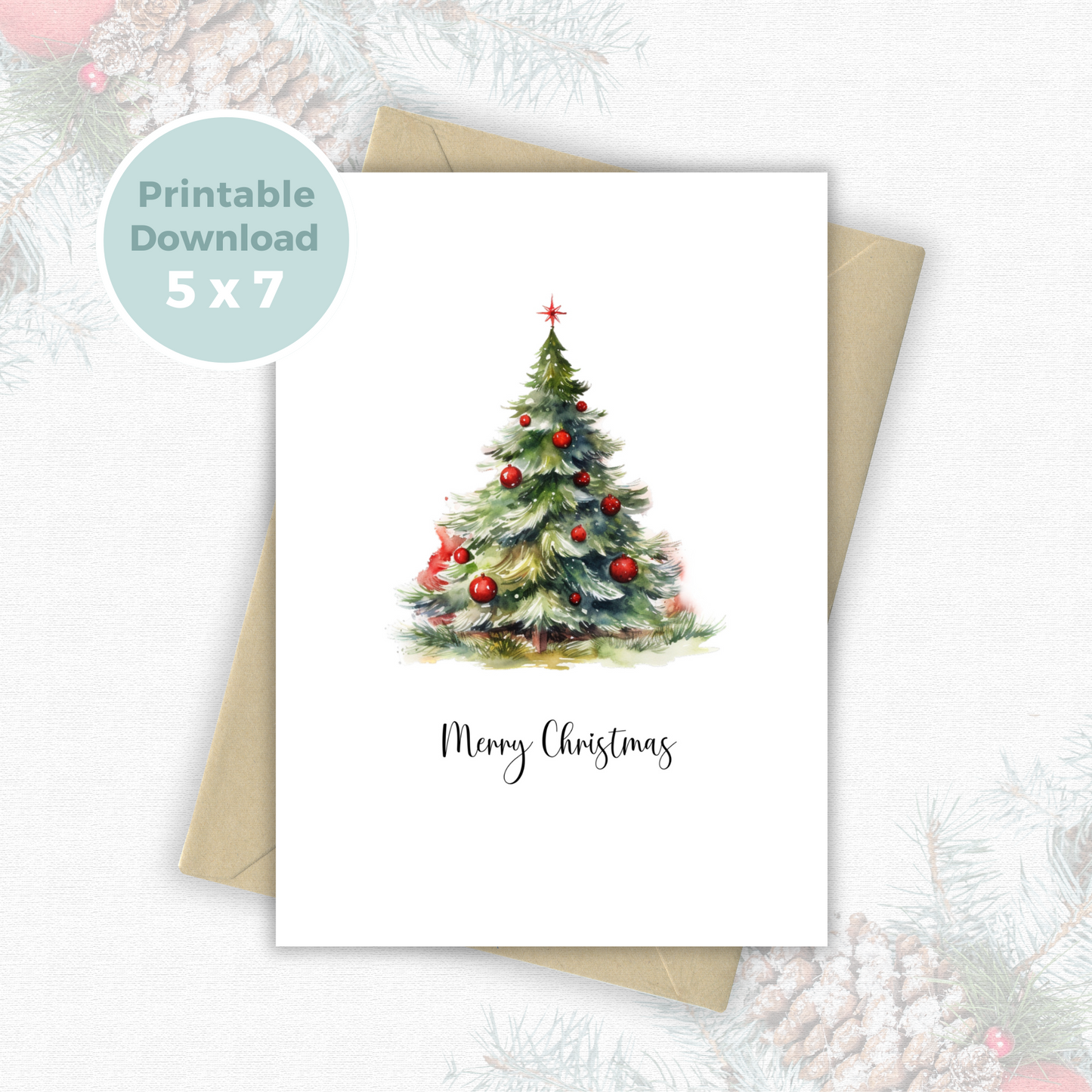 Printable Christmas Card - Christmas Tree